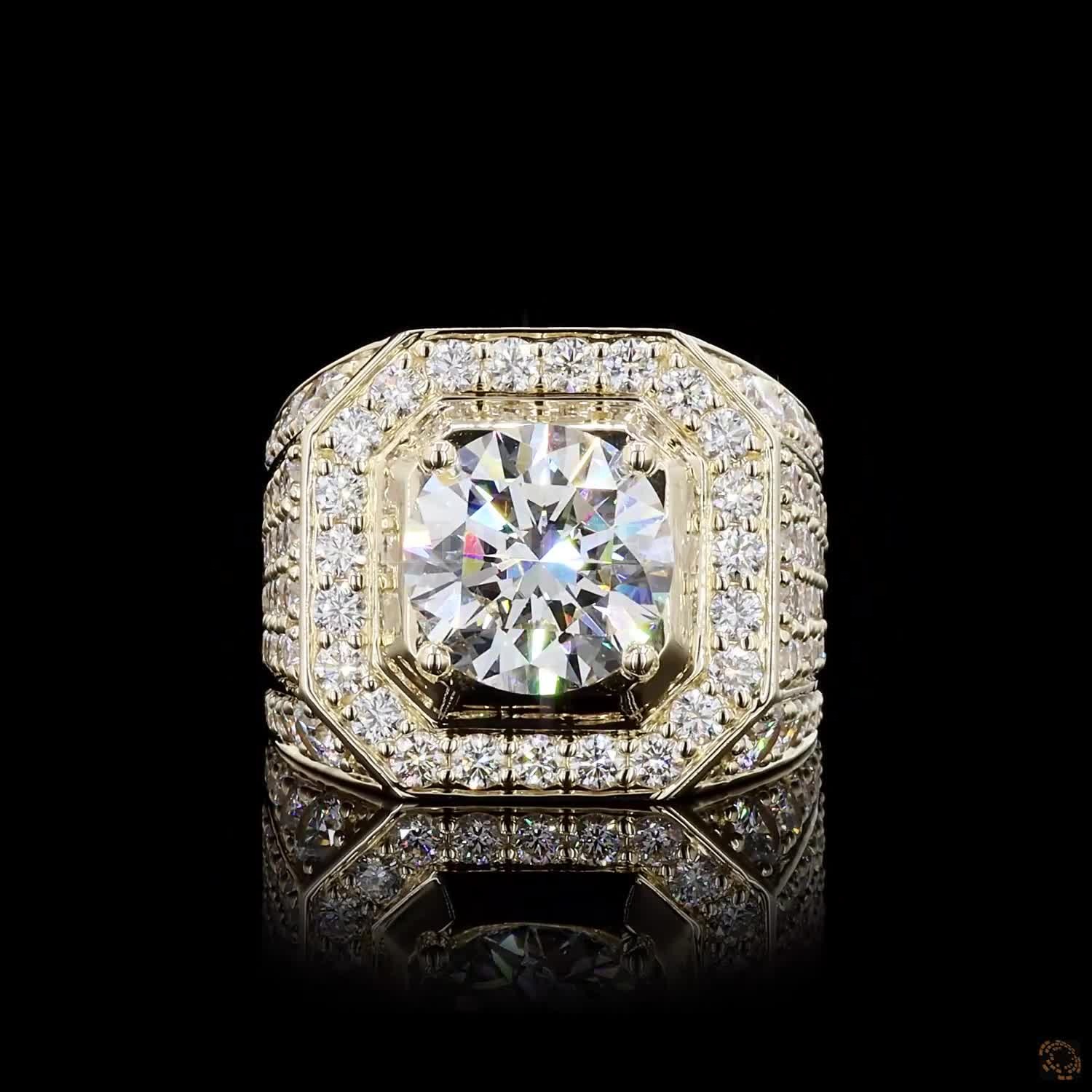 Imperial Octagon Halo Diamond Ring – view 3