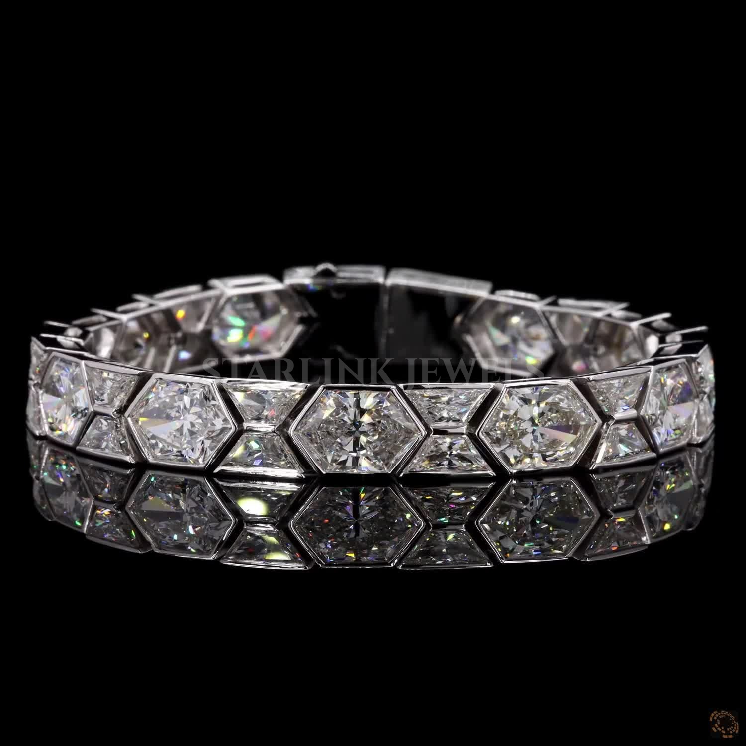 Royal Hexagon Antique Diamond Bracelet – view 3