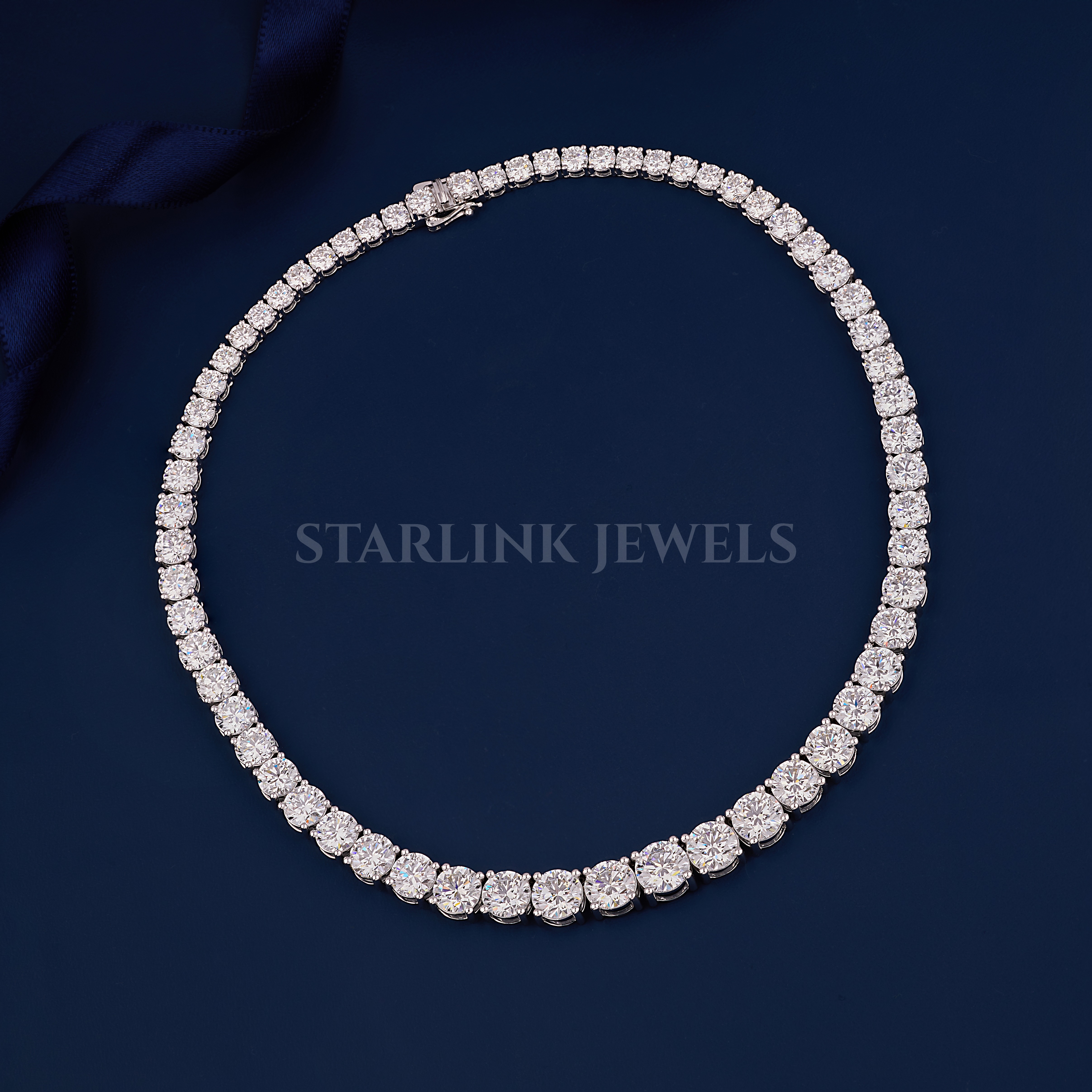 Graduated Diamond Tennis Necklace – view 2