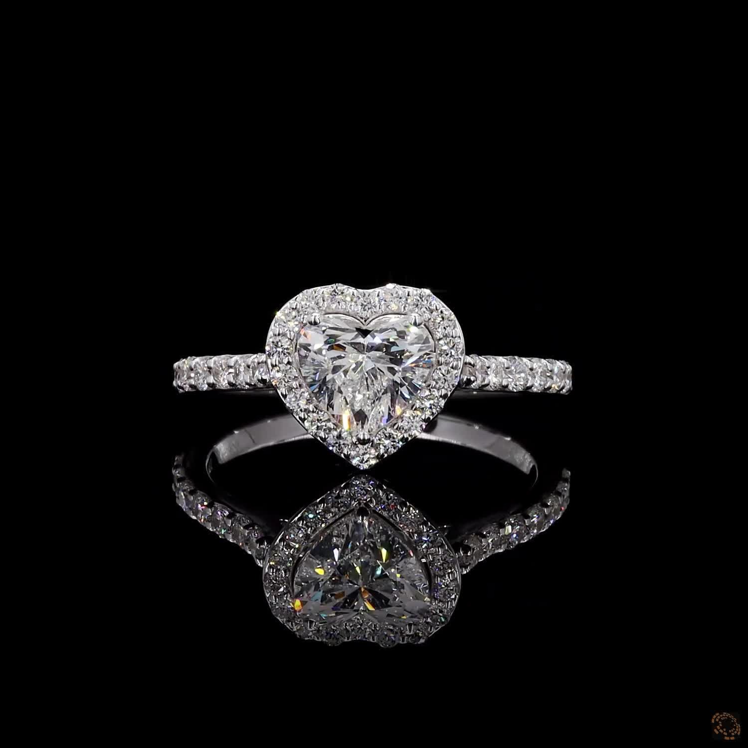 Romantic Heart Halo 1.00 Ct Lab-Grown Diamond Ring – view 3