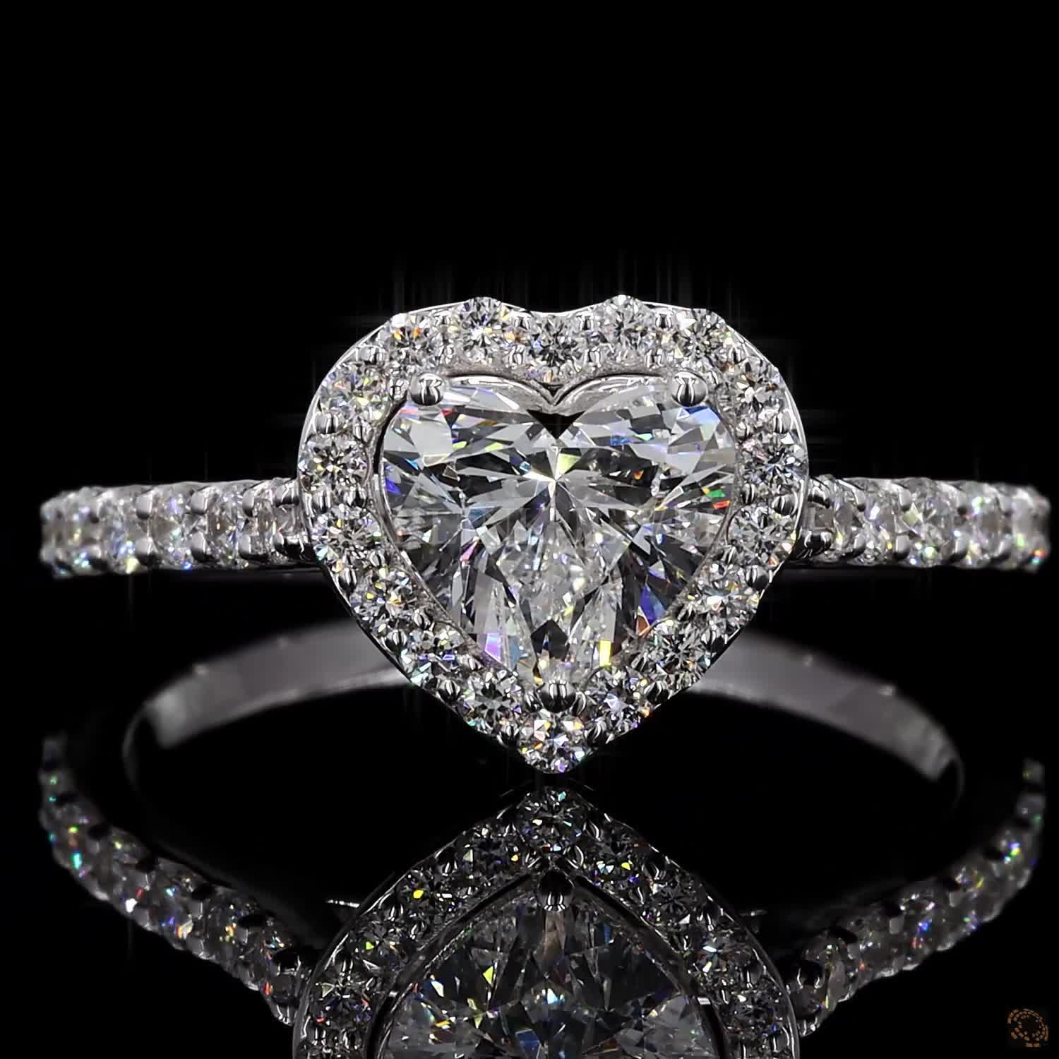 Romantic Heart Halo 1.00 Ct Lab-Grown Diamond Ring – view 4