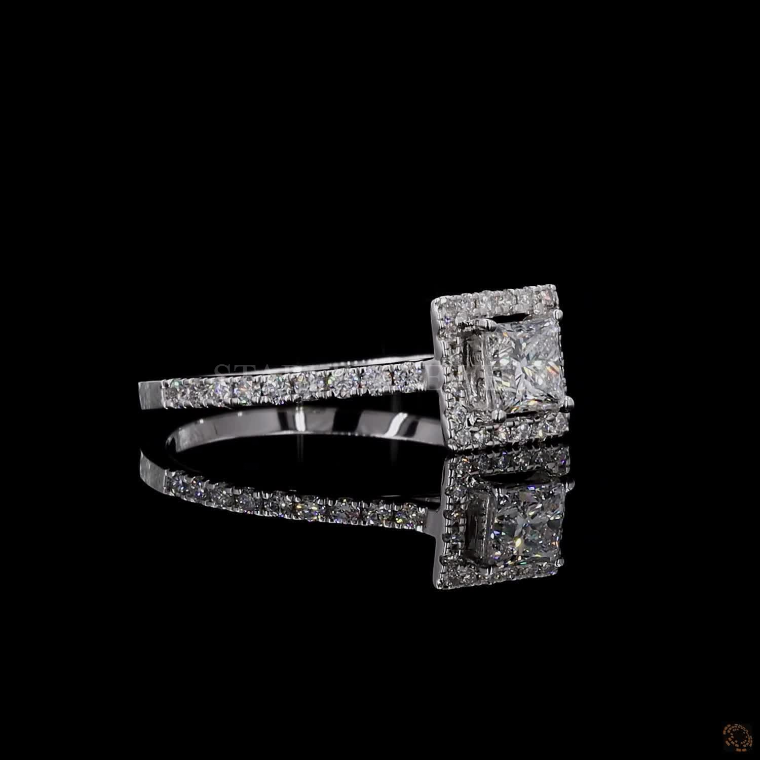 Princess Cut Halo Diamond Ring – view 4