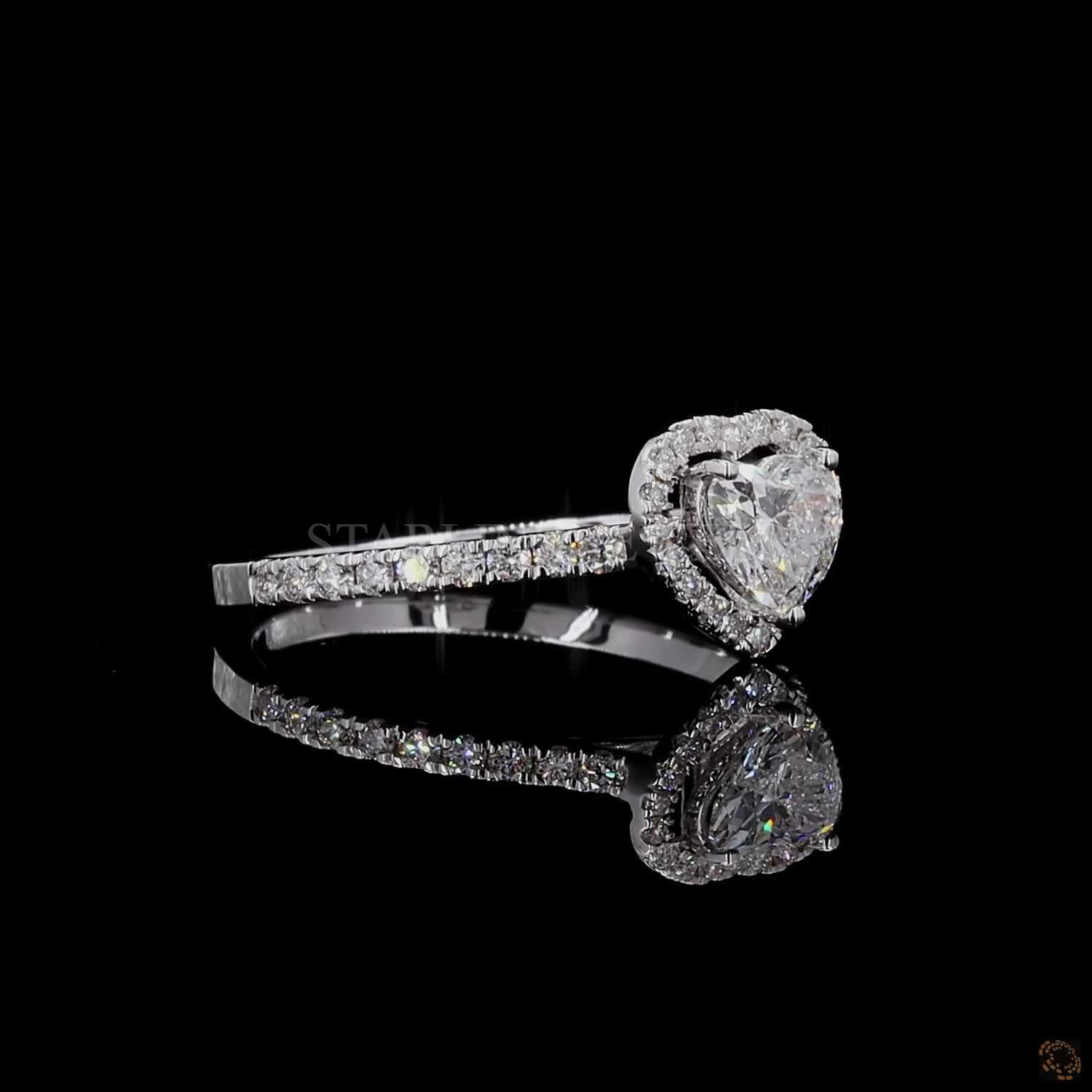 Heart Cut Halo Diamond Ring – view 4