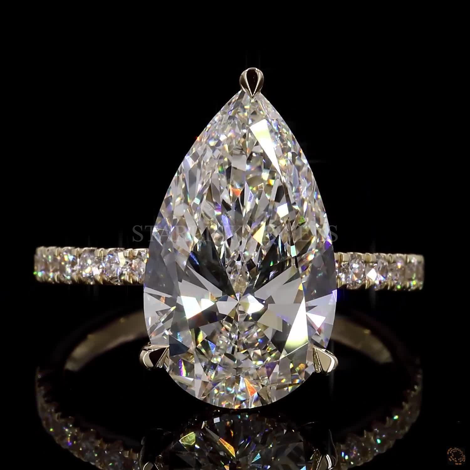 PEAR Solitaire Diamond Ring – view 3