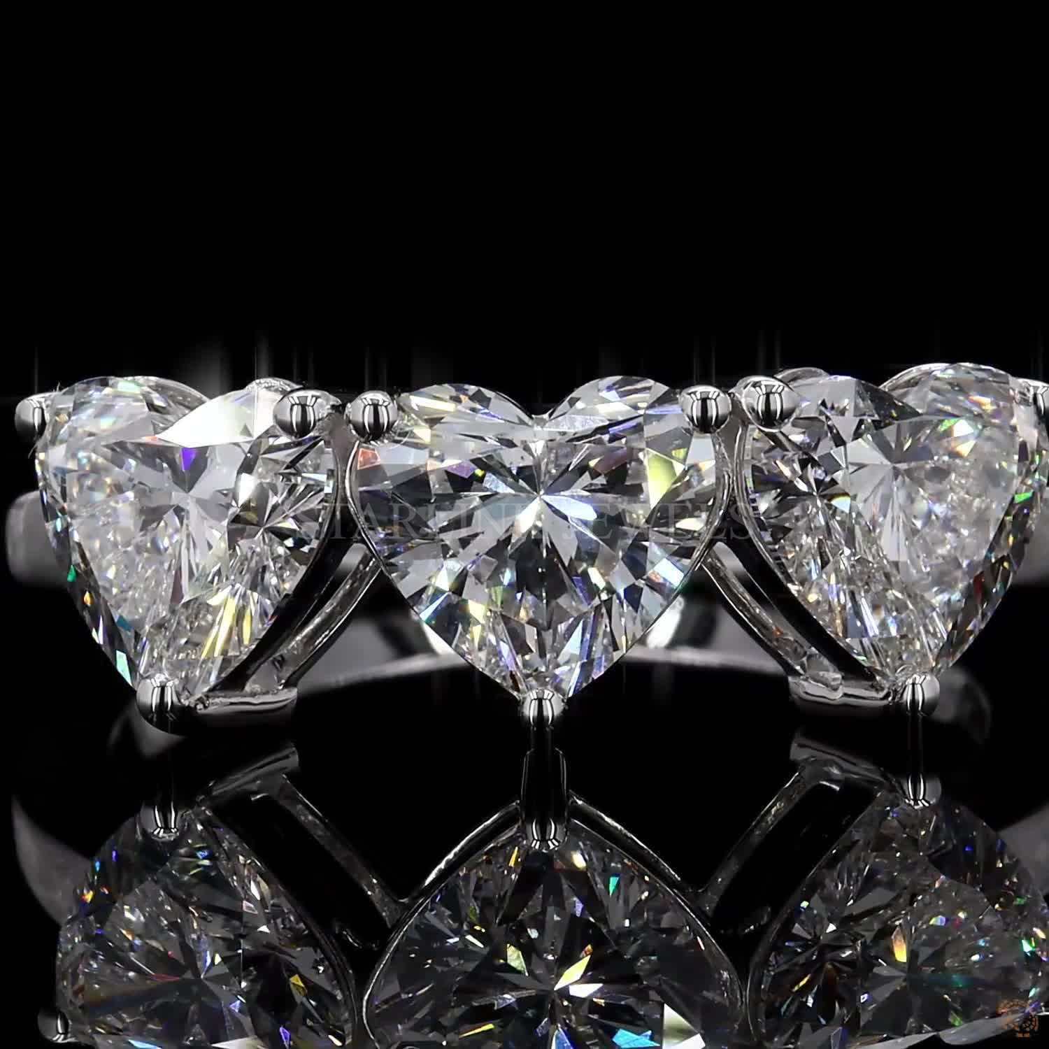 Heart Shape Diamond Trilogy Ring – view 4
