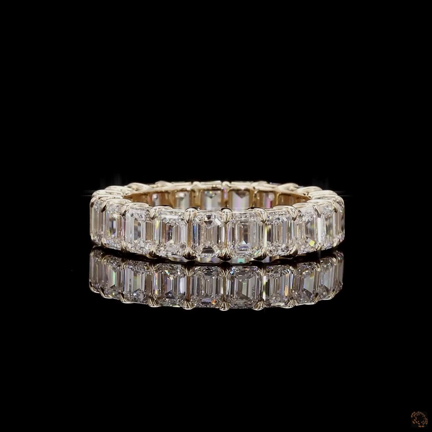 Emerald Cut Diamond Full Eternity Band – view 3