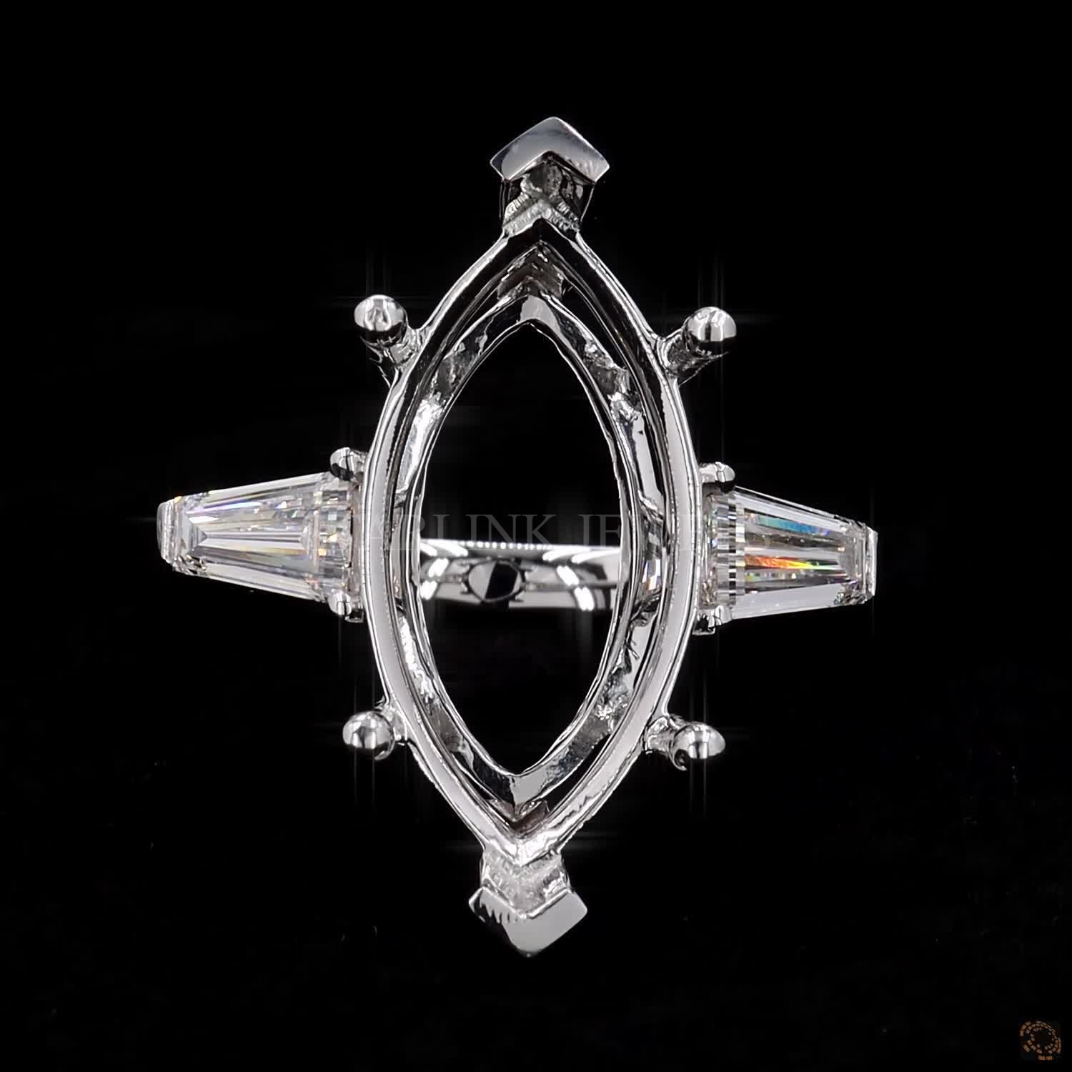 Marquise Diamond Ring Mount (Semi-Mount Setting) – view 3