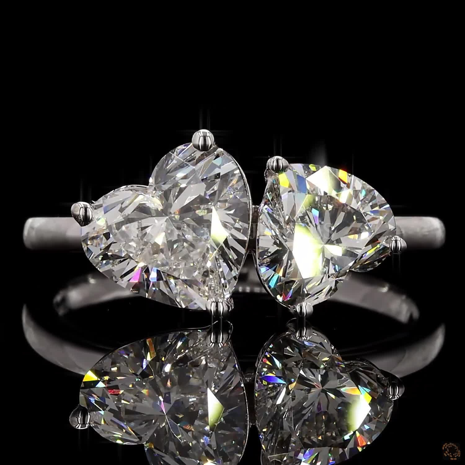 Double Heart Diamond Ring (Toi et Moi Style) – view 4