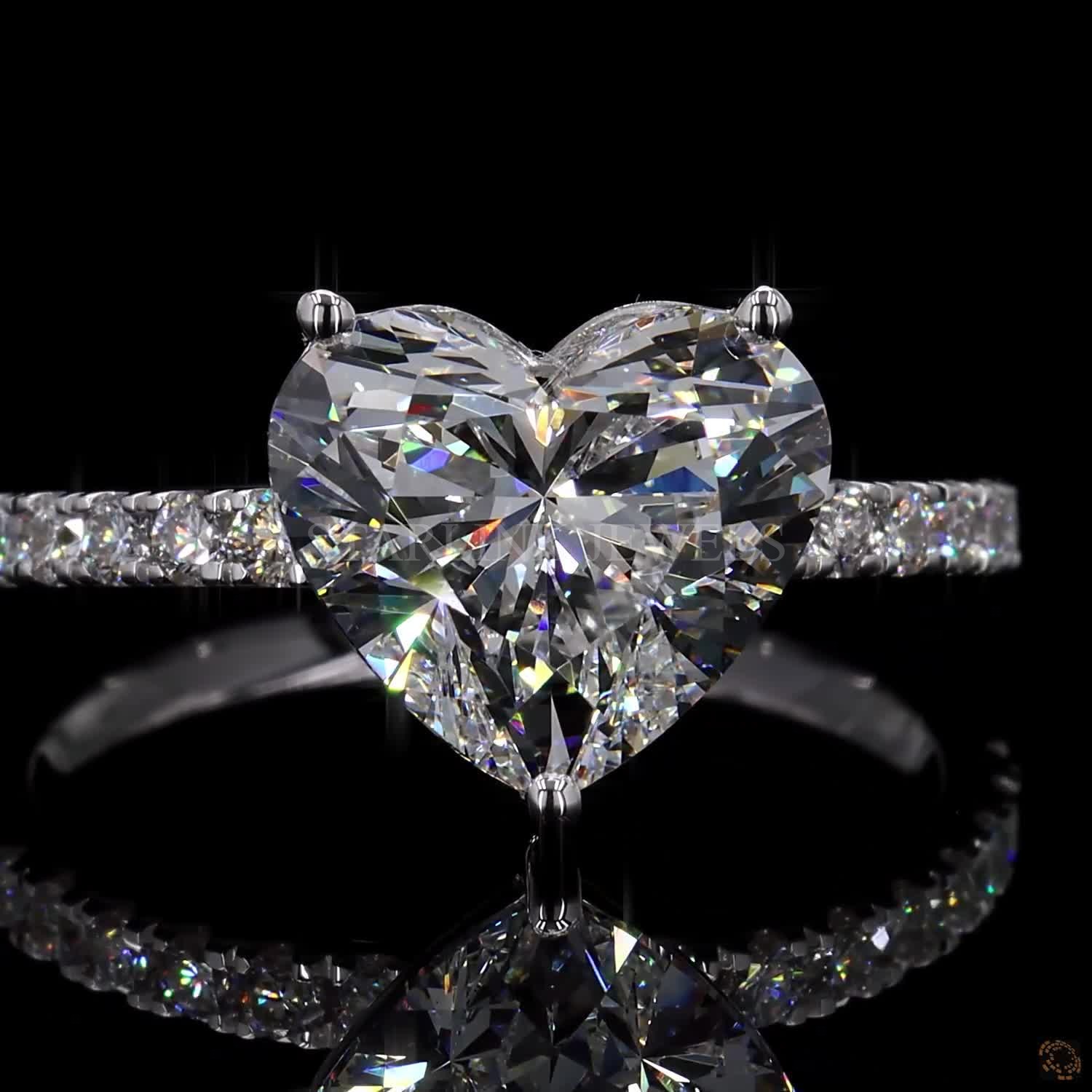 Heart Solitaire Diamond Ring – view 3