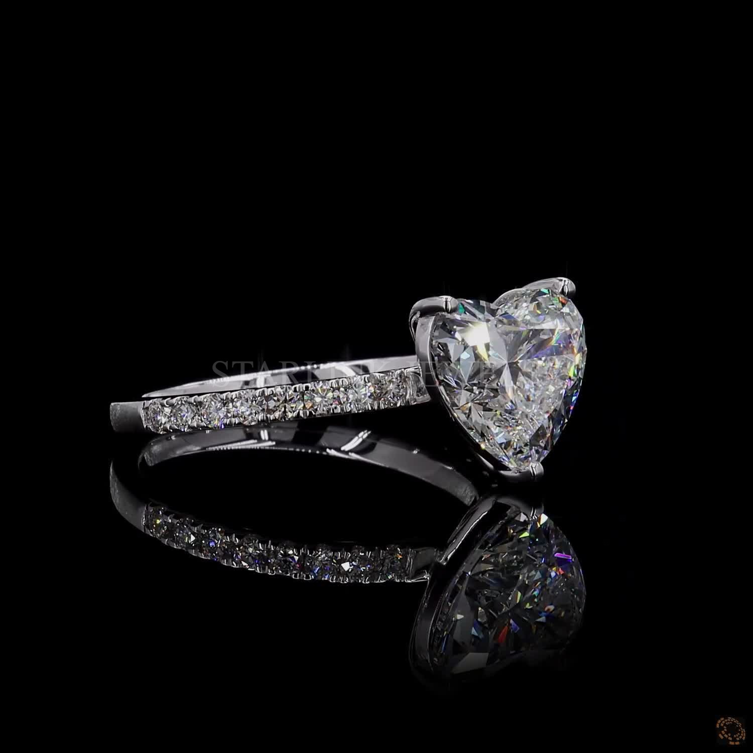 Heart Solitaire Diamond Ring – view 4