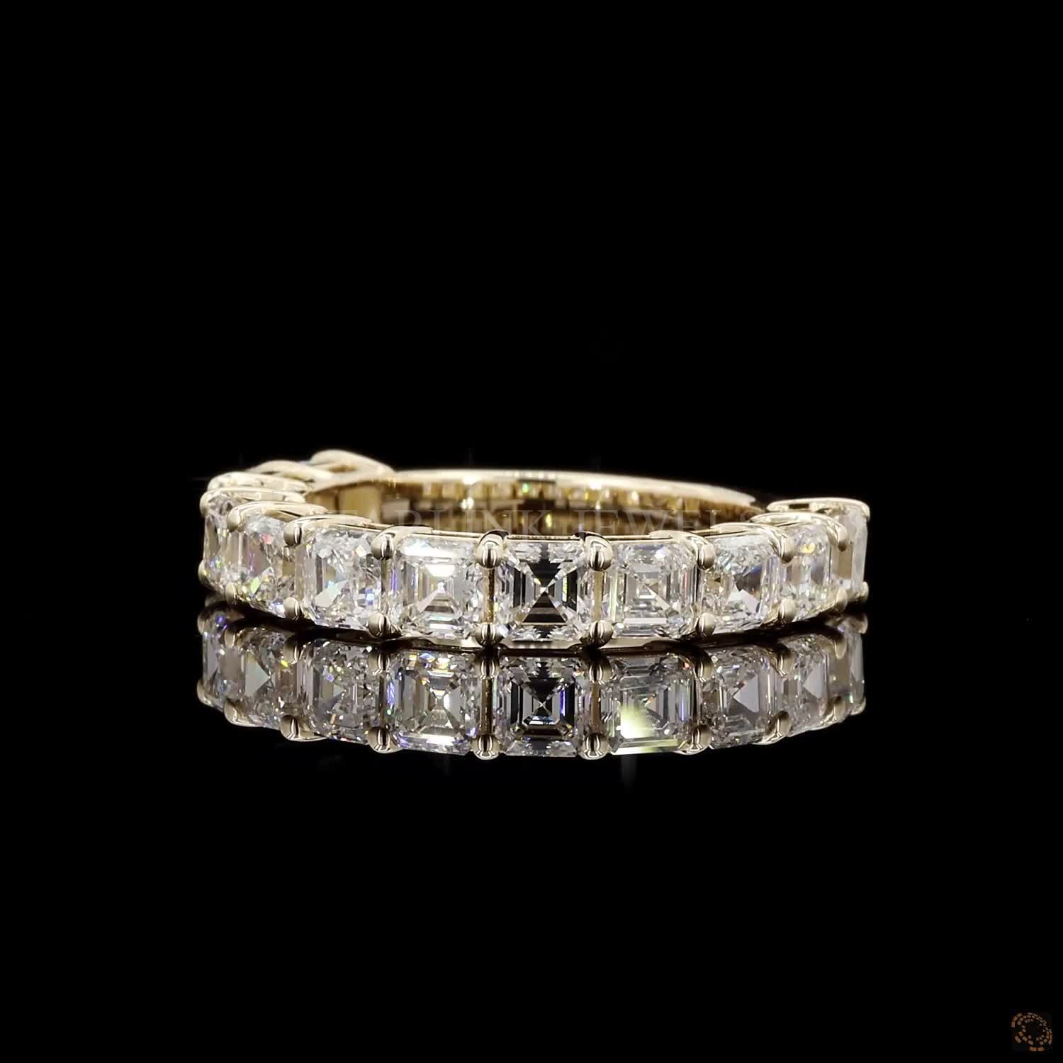 Asscher Cut Diamond Half Eternity Band – view 3