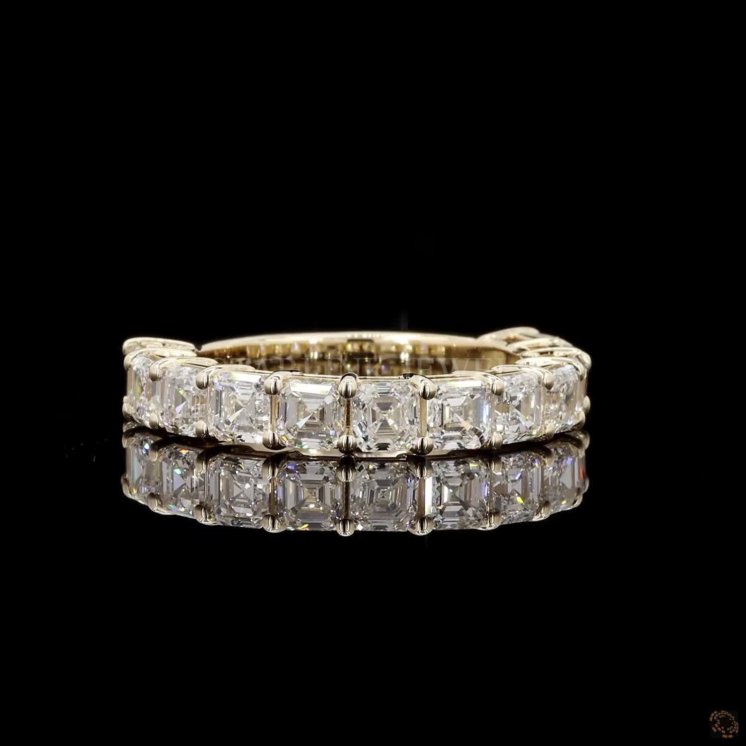 Asscher Cut Diamond Half Eternity Band – view 4