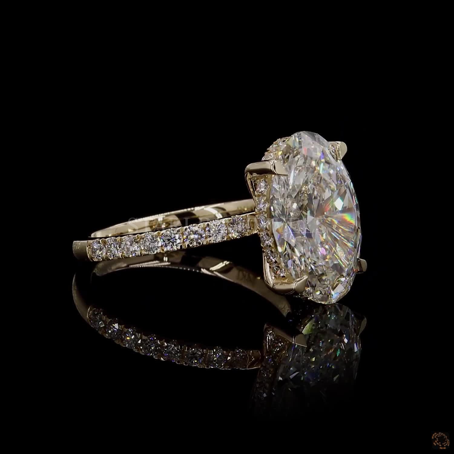 Oval Solitaire Diamond Ring – view 4
