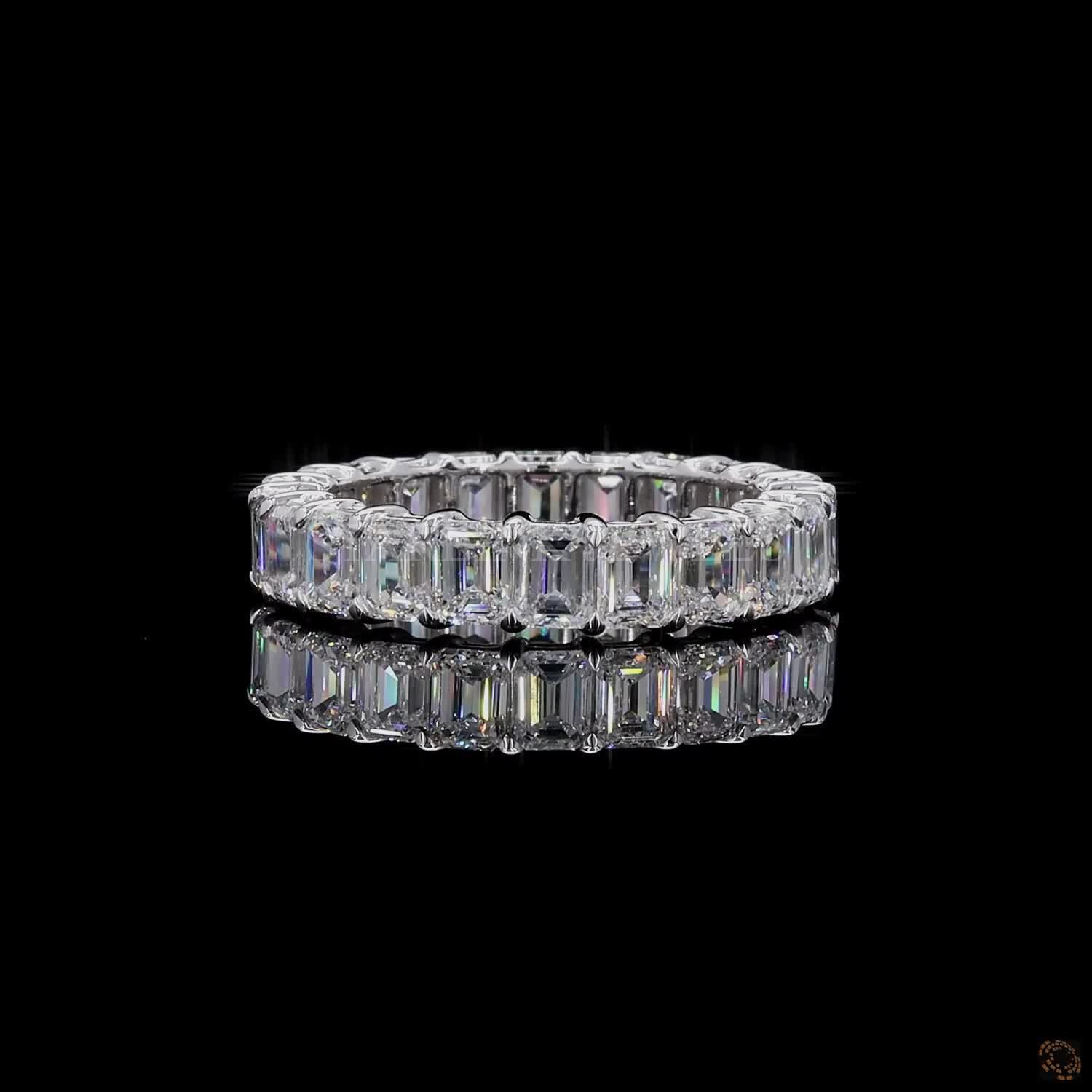 Emerald Cut Diamond Full Eternity Band – view 3