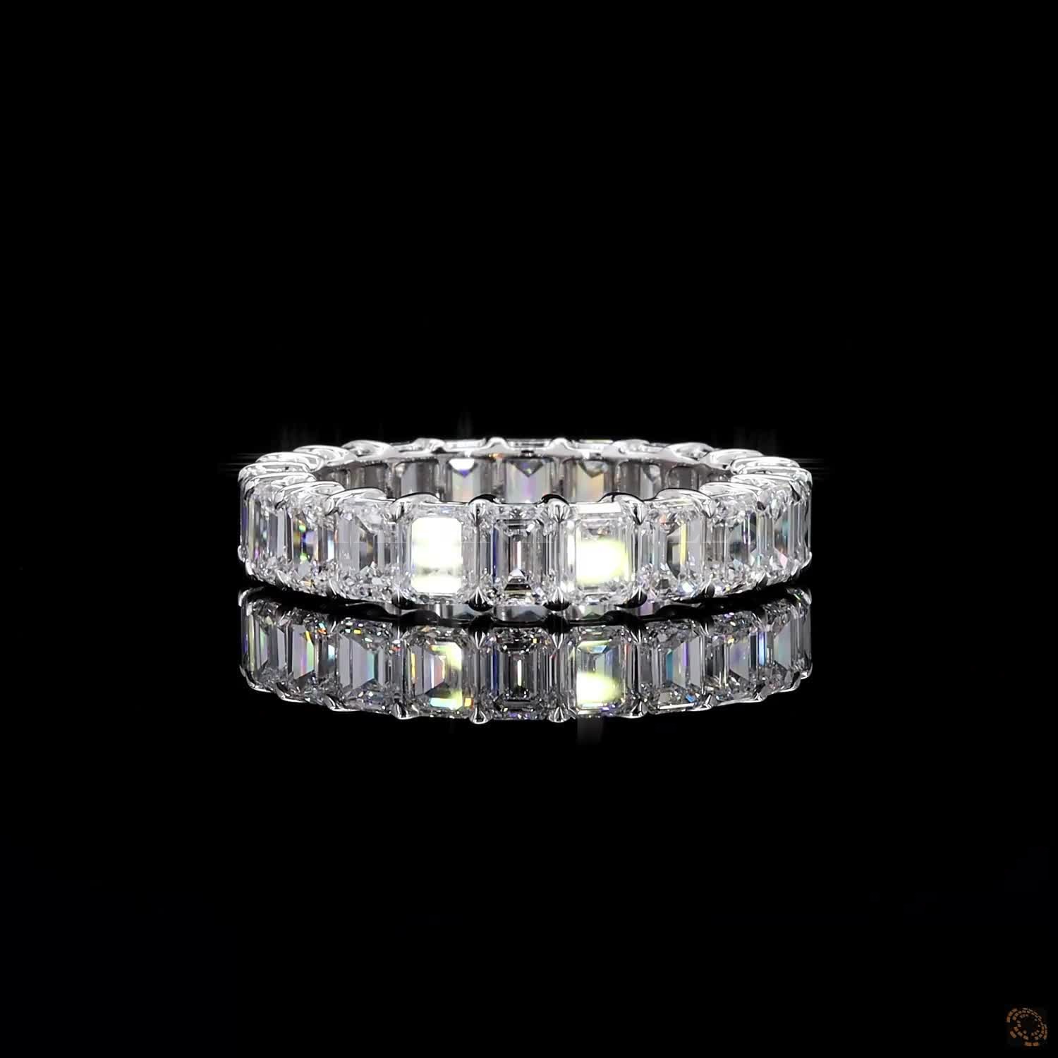 Emerald Cut Diamond Full Eternity Band – view 4
