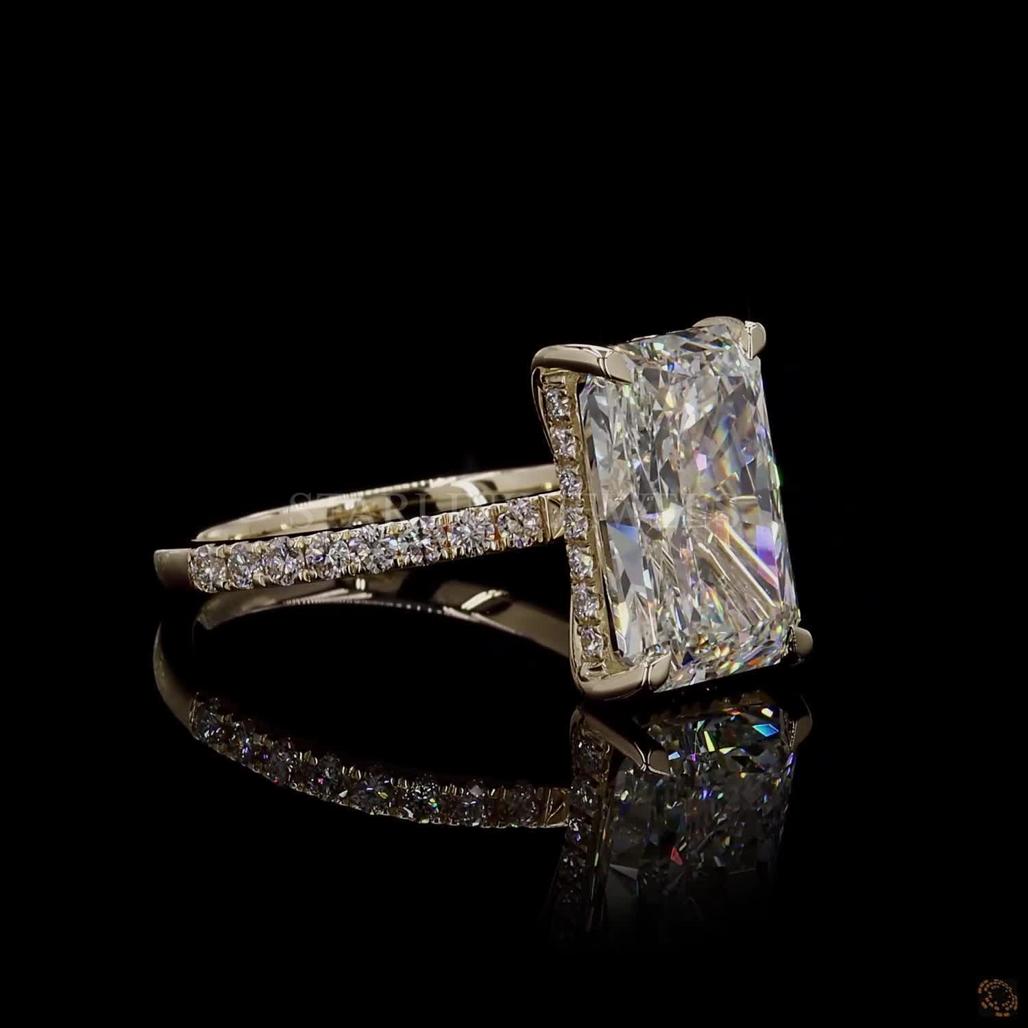 Radiant Solitaire Diamond Ring – view 4
