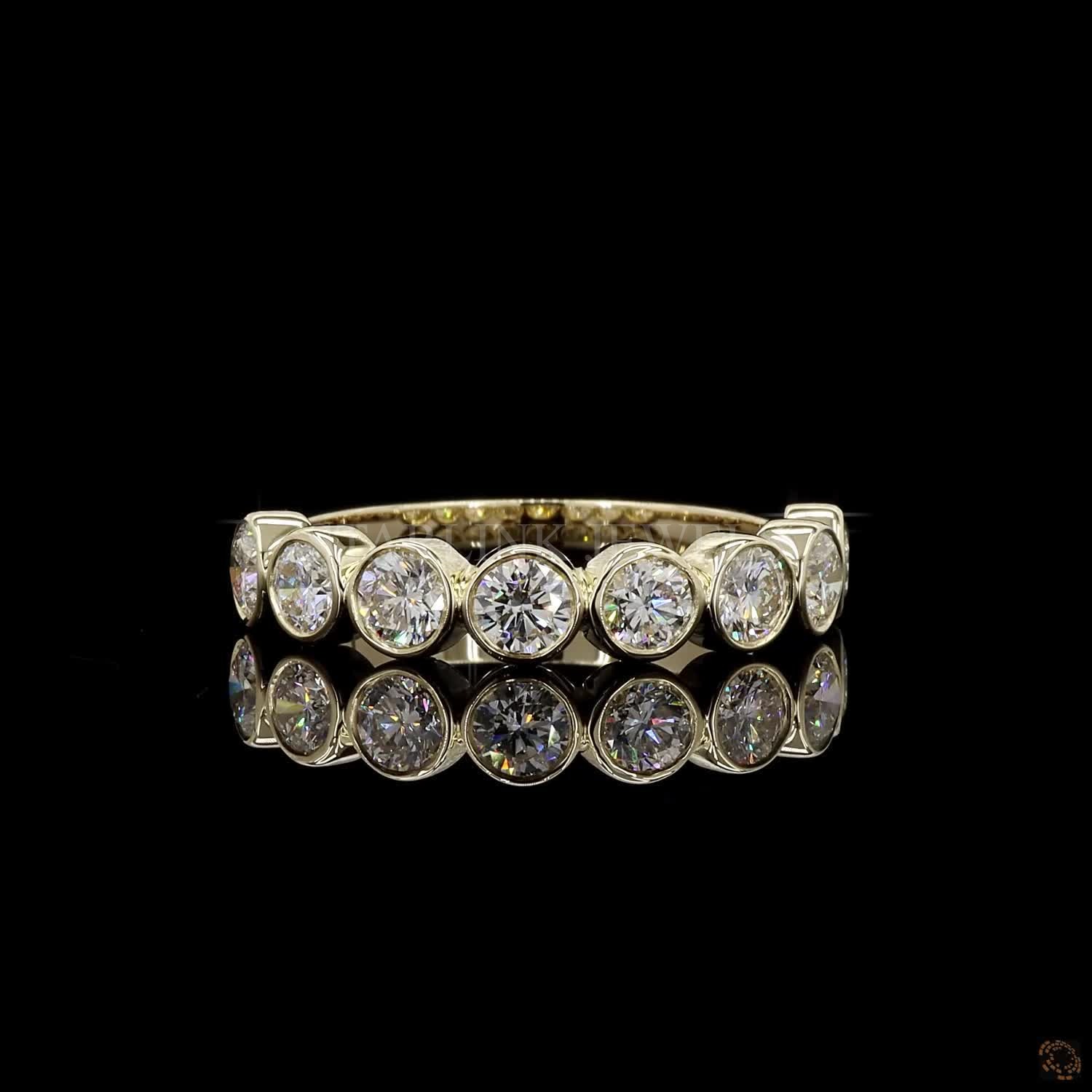 Round Diamond Half Eternity Band (Bezel Setting) – view 4
