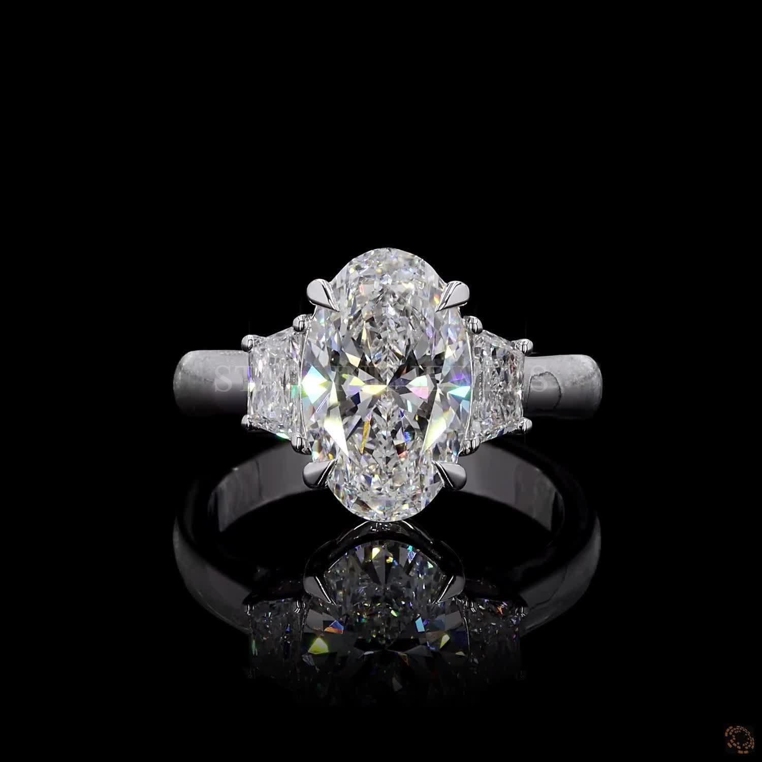 7CT Oval Diamond Engagement Ring – view 3