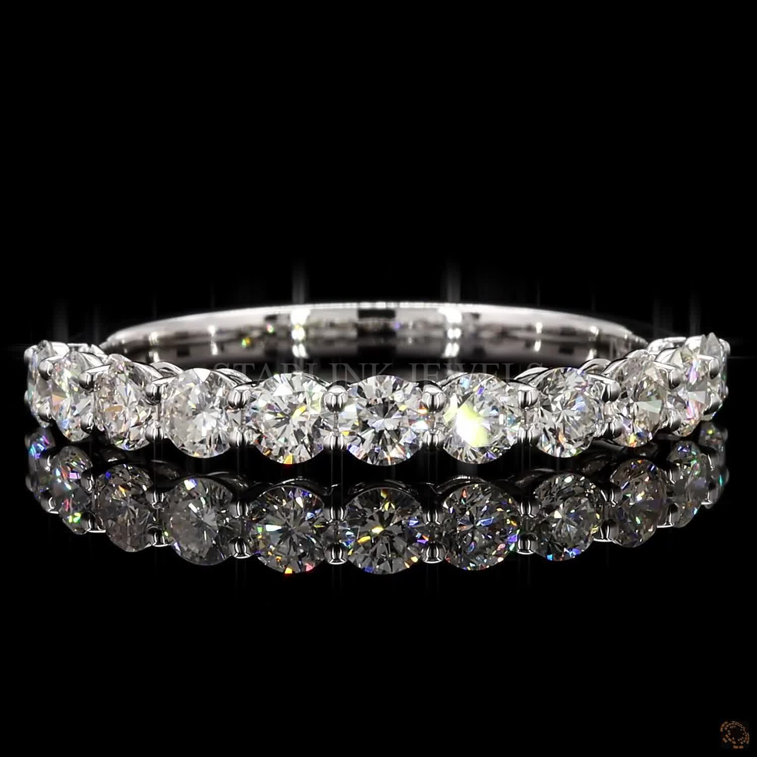 Round Diamond Half Eternity Band – view 3