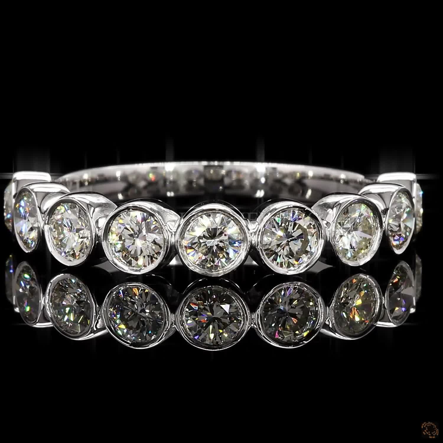 Round Diamond Half Eternity Band – view 3