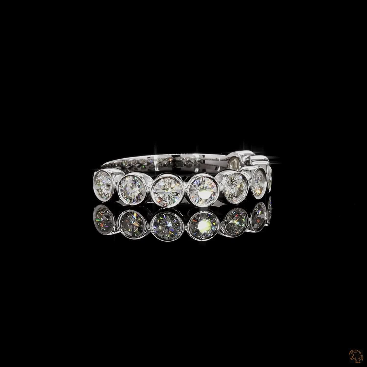 Round Diamond Half Eternity Band – view 4