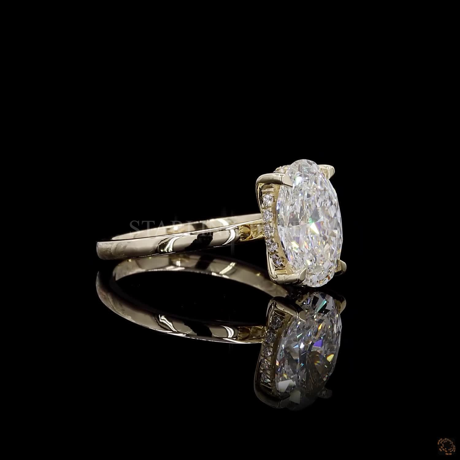 Oval Diamond Solitaire Ring – view 4