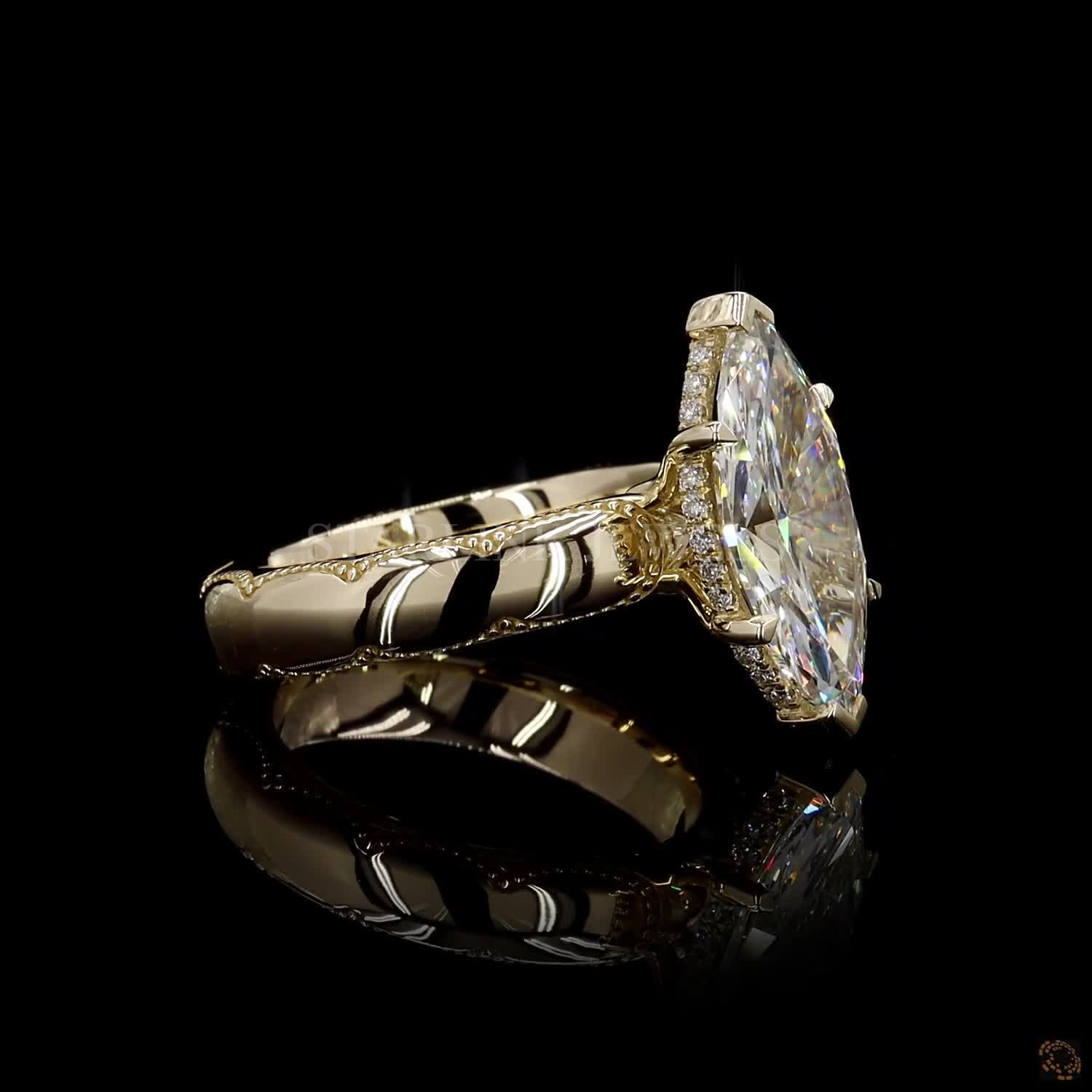 Marquise Diamond Solitaire Ring – view 4