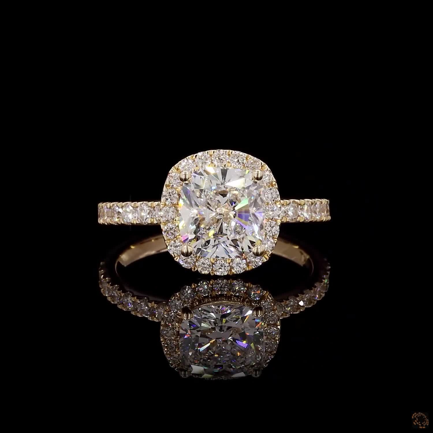 Cushion Diamond Halo Ring – view 3