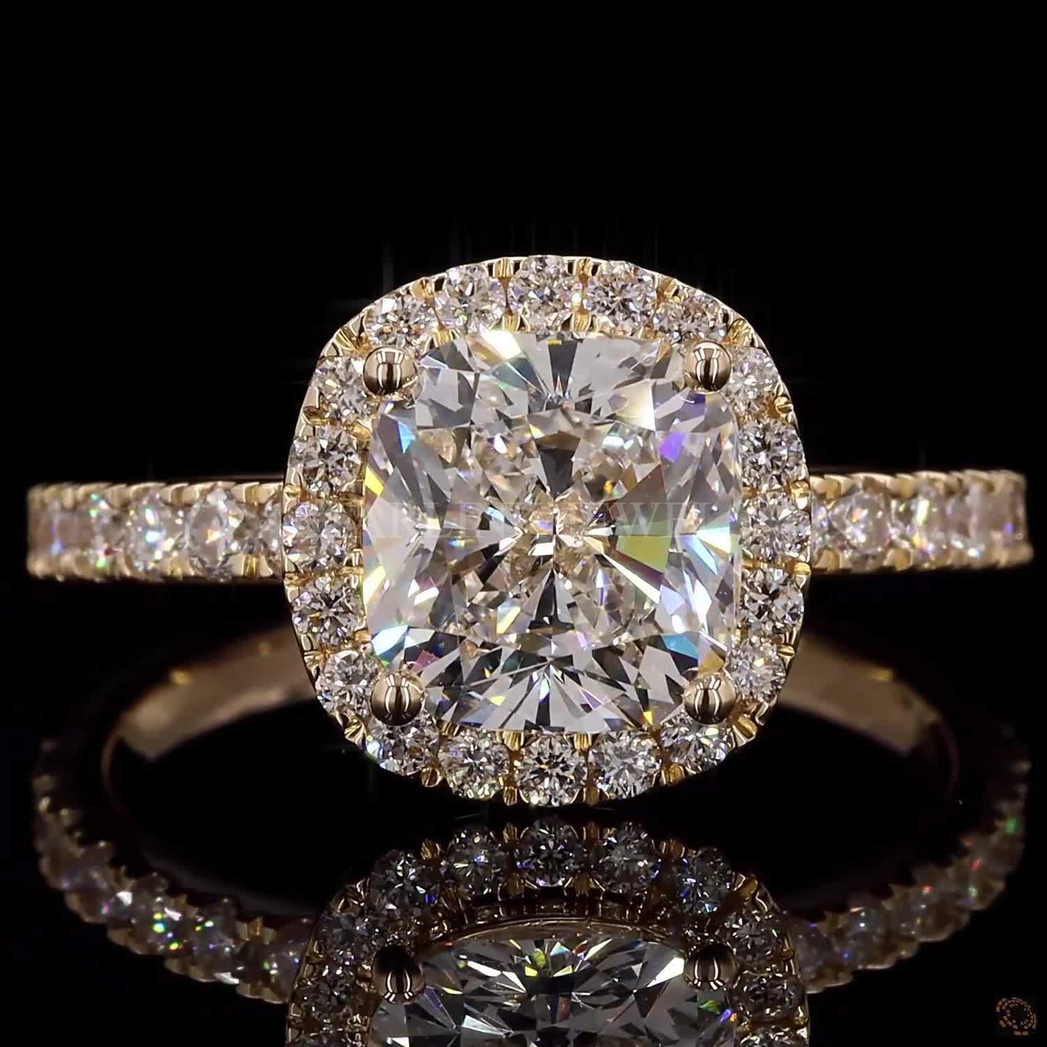 Cushion Diamond Halo Ring – view 4
