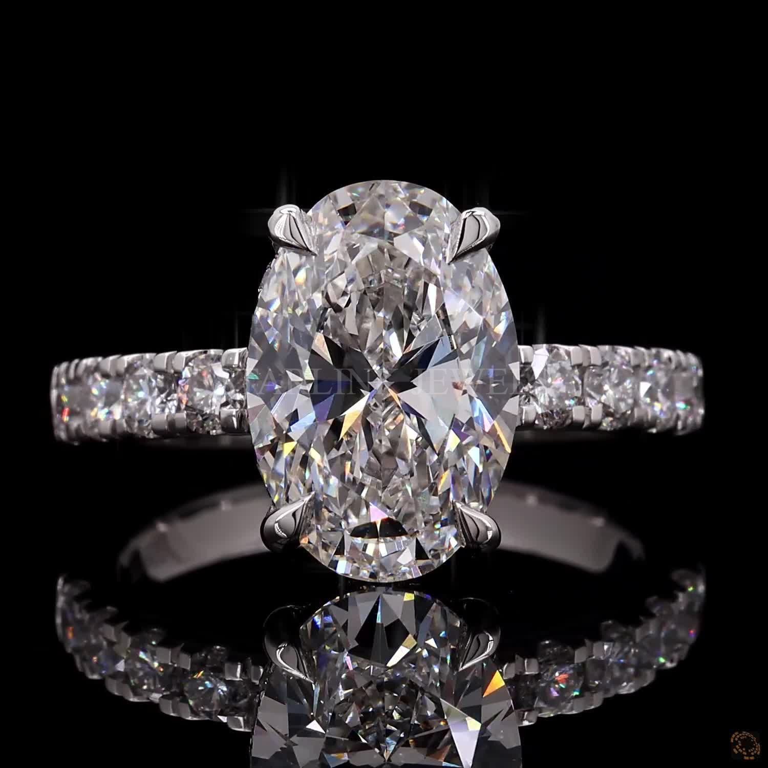 Oval Diamond Solitaire Ring – view 4