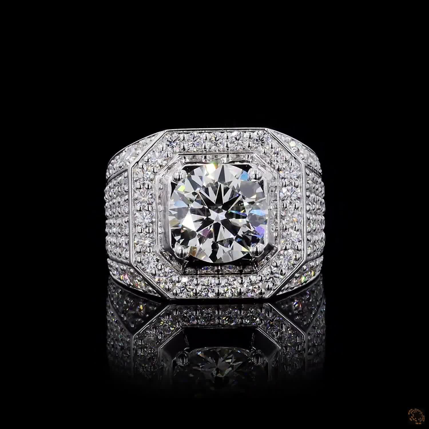 Round Brilliant Diamond Statement Ring – view 3