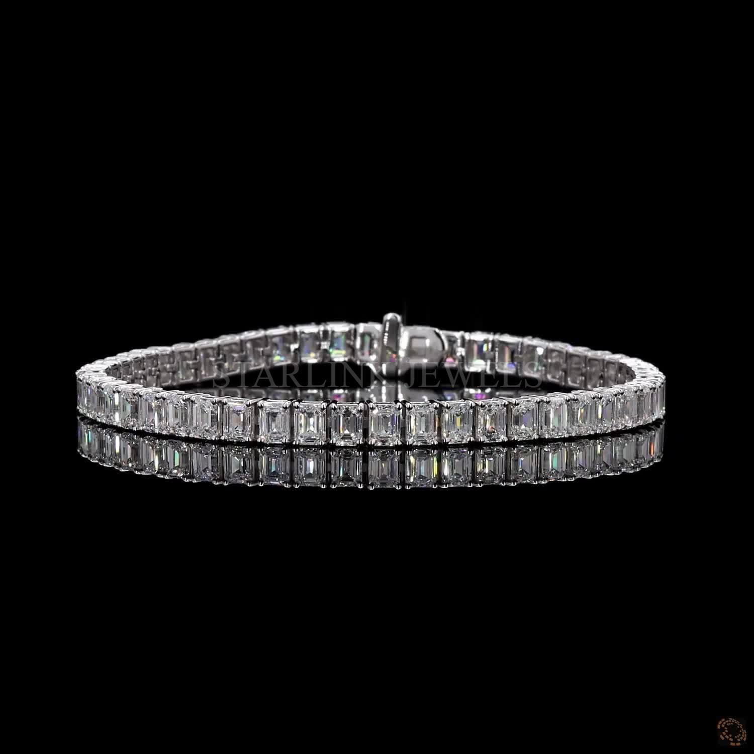 Emerald Cut Diamond Tennis Bracelet – view 3