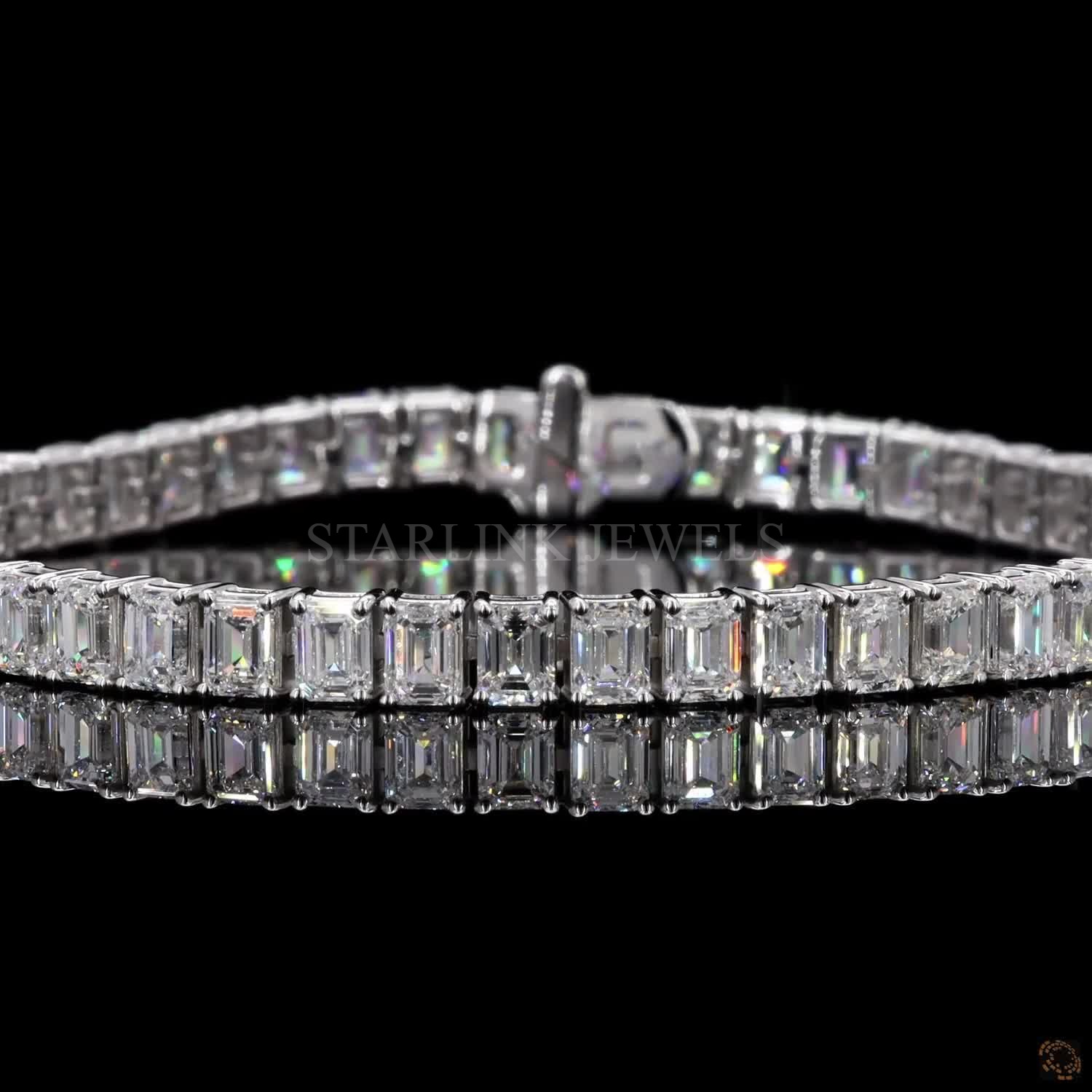 Emerald Cut Diamond Tennis Bracelet – view 4