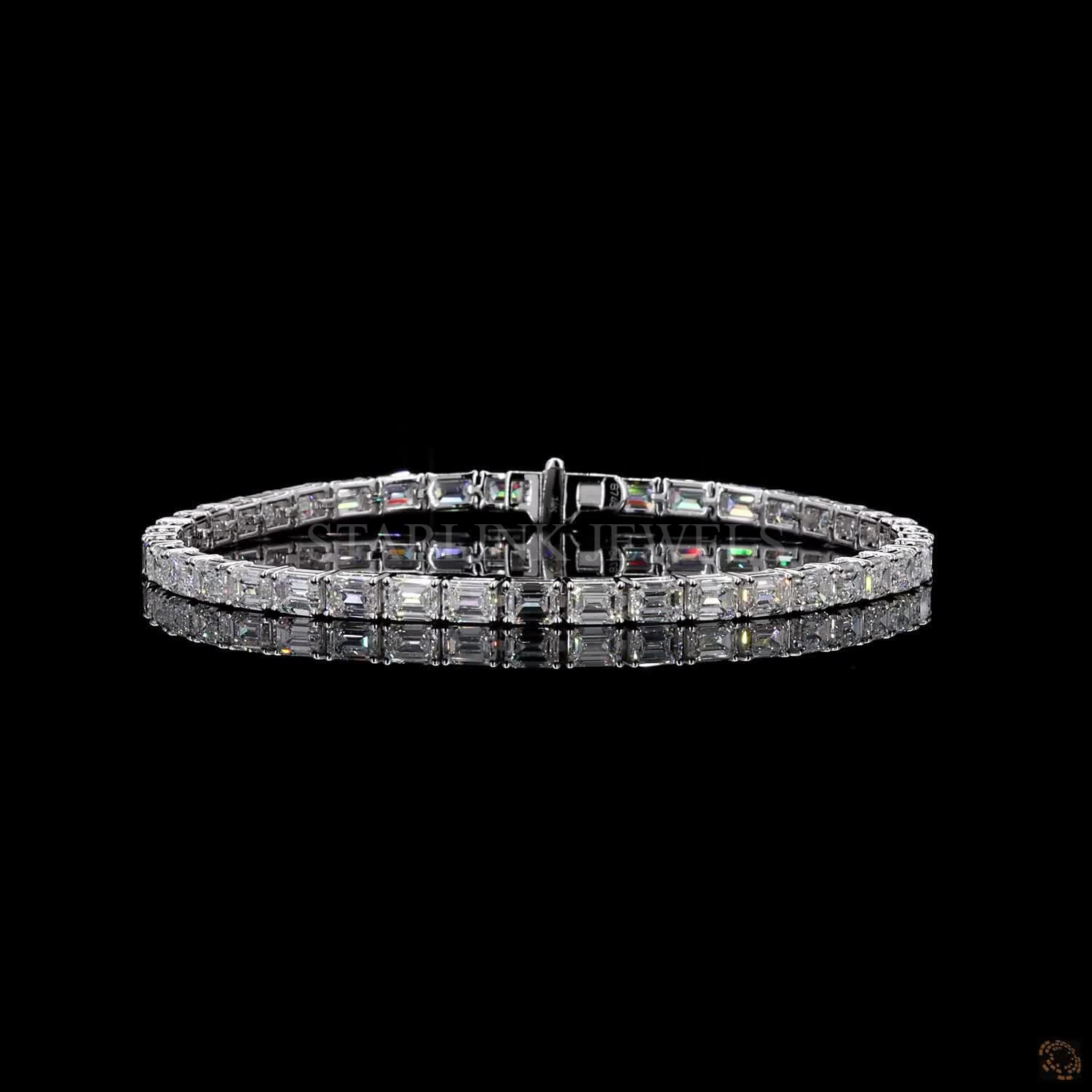 Emerald Cut Diamond Tennis Bracelet – view 3