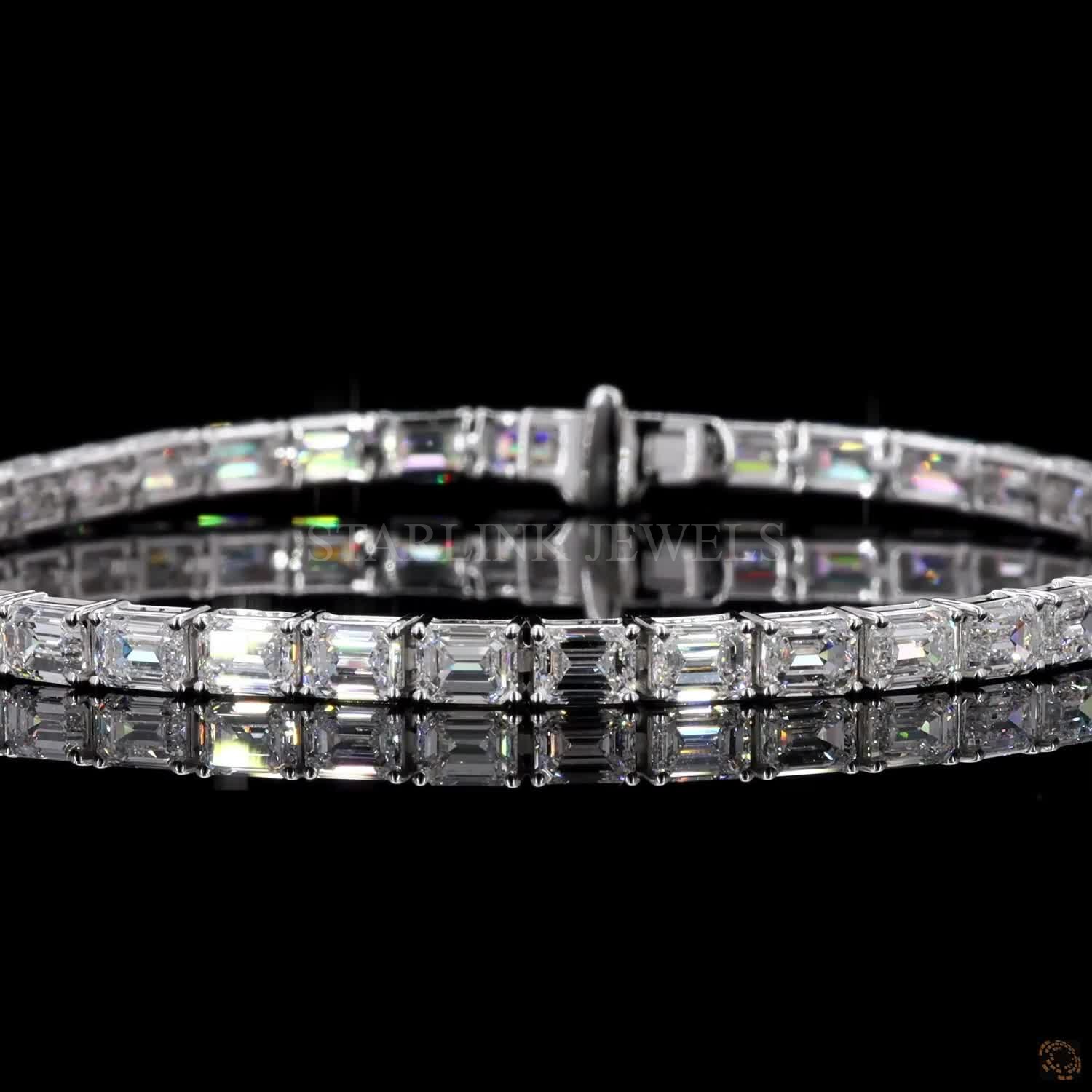 Emerald Cut Diamond Tennis Bracelet – view 4