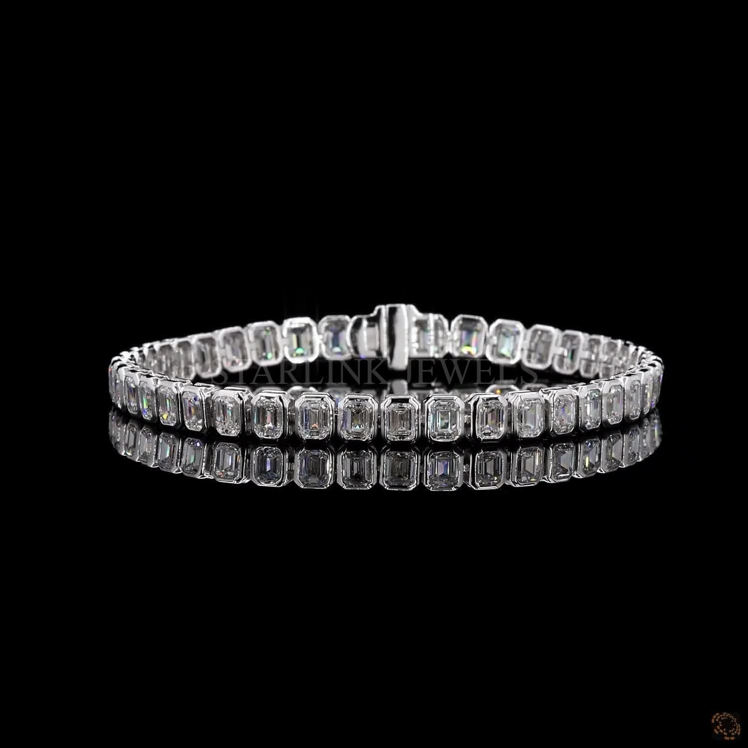 Emerald Cut Diamond Tennis Bracelet – view 3