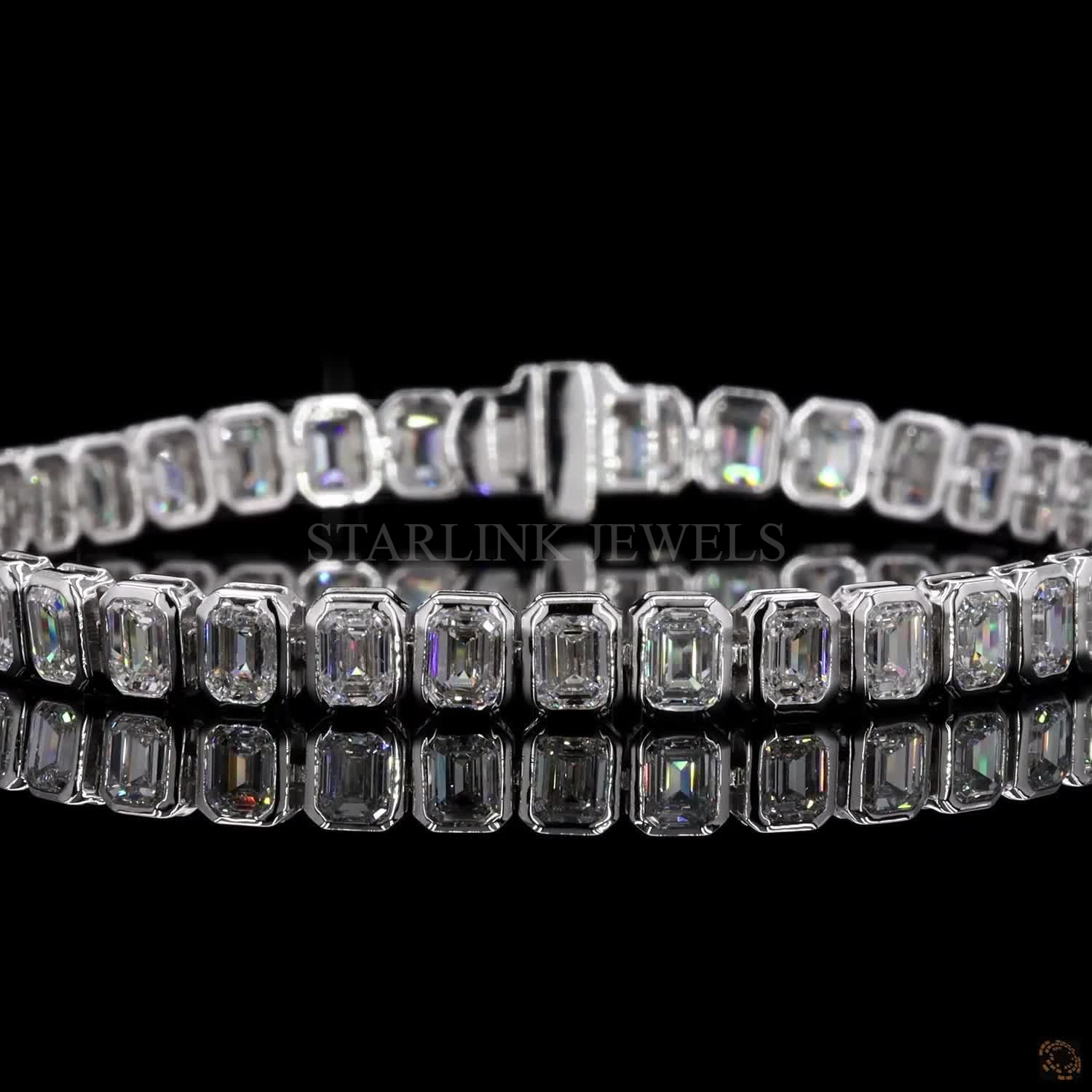 Emerald Cut Diamond Tennis Bracelet – view 4