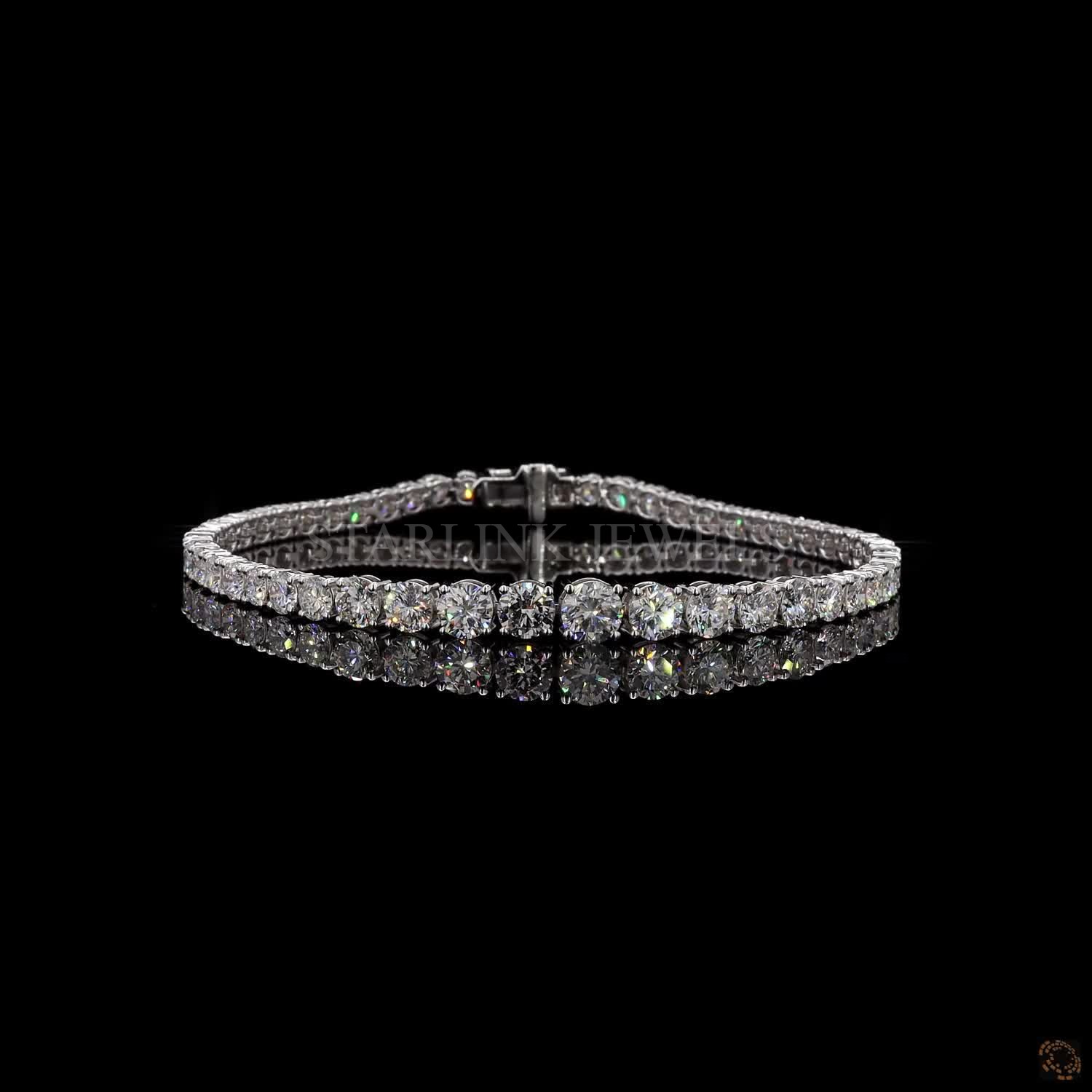 Round Diamond Graduated Tennis Bracelet – view 3