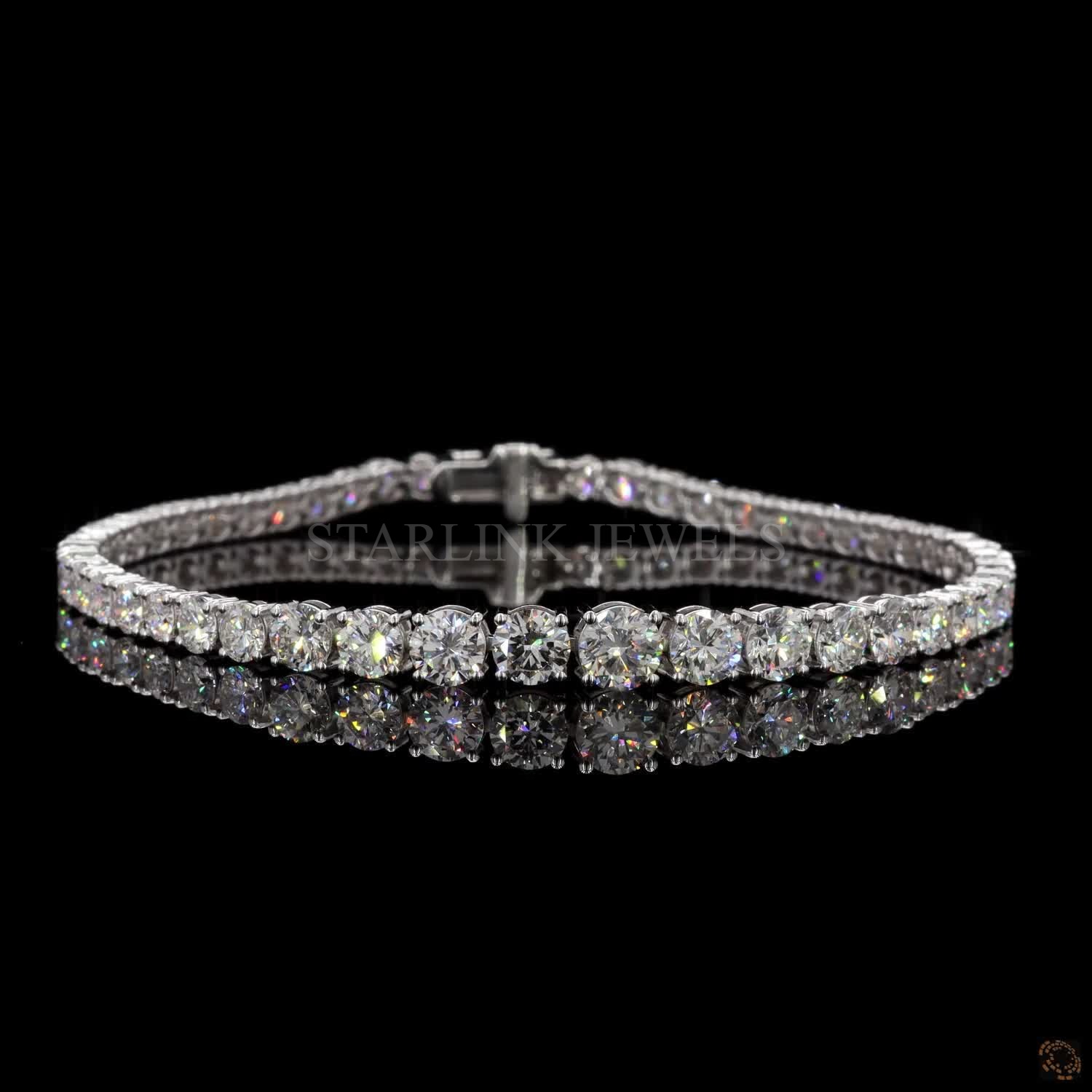 Round Diamond Graduated Tennis Bracelet – view 4