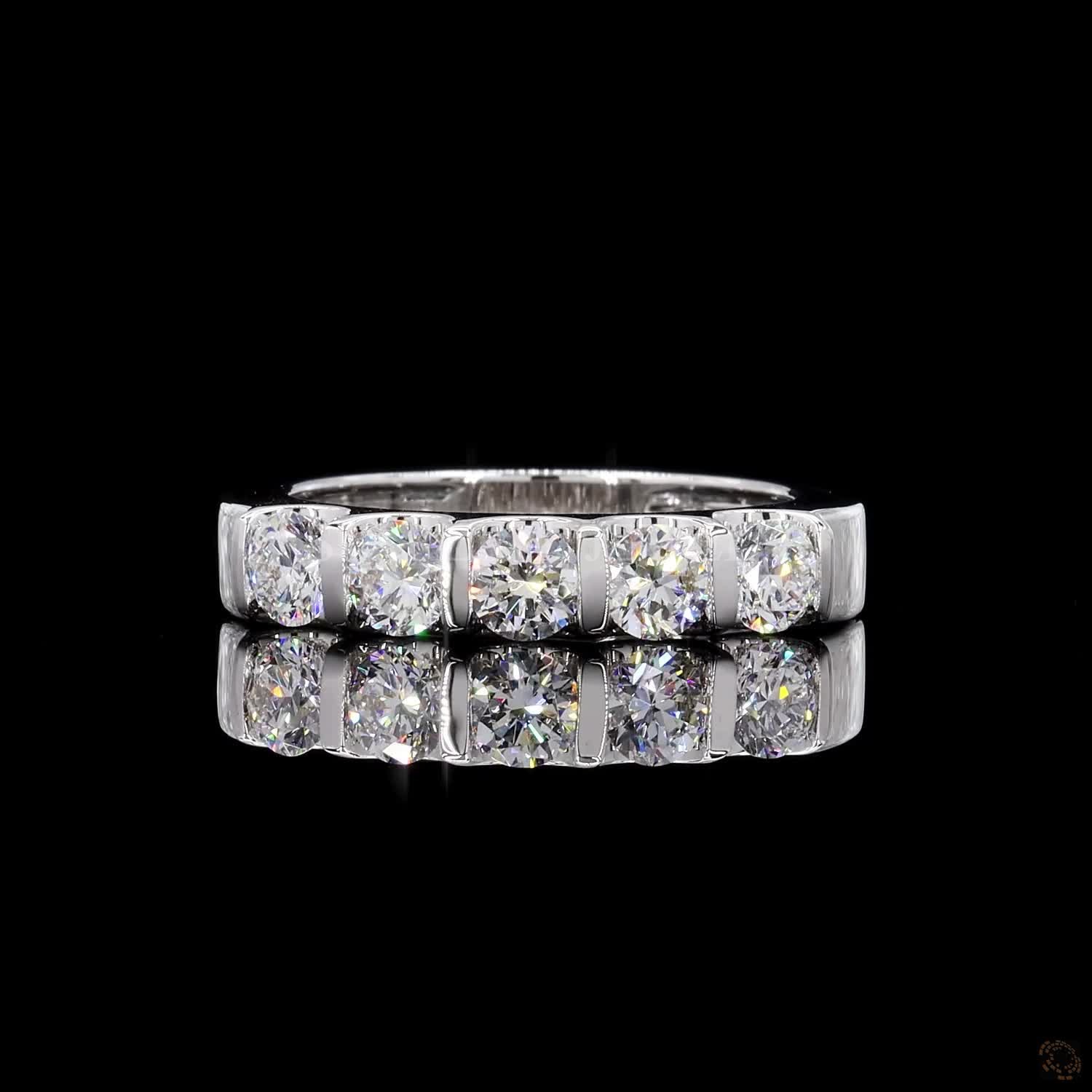 Round Diamond Half Eternity Band – view 3