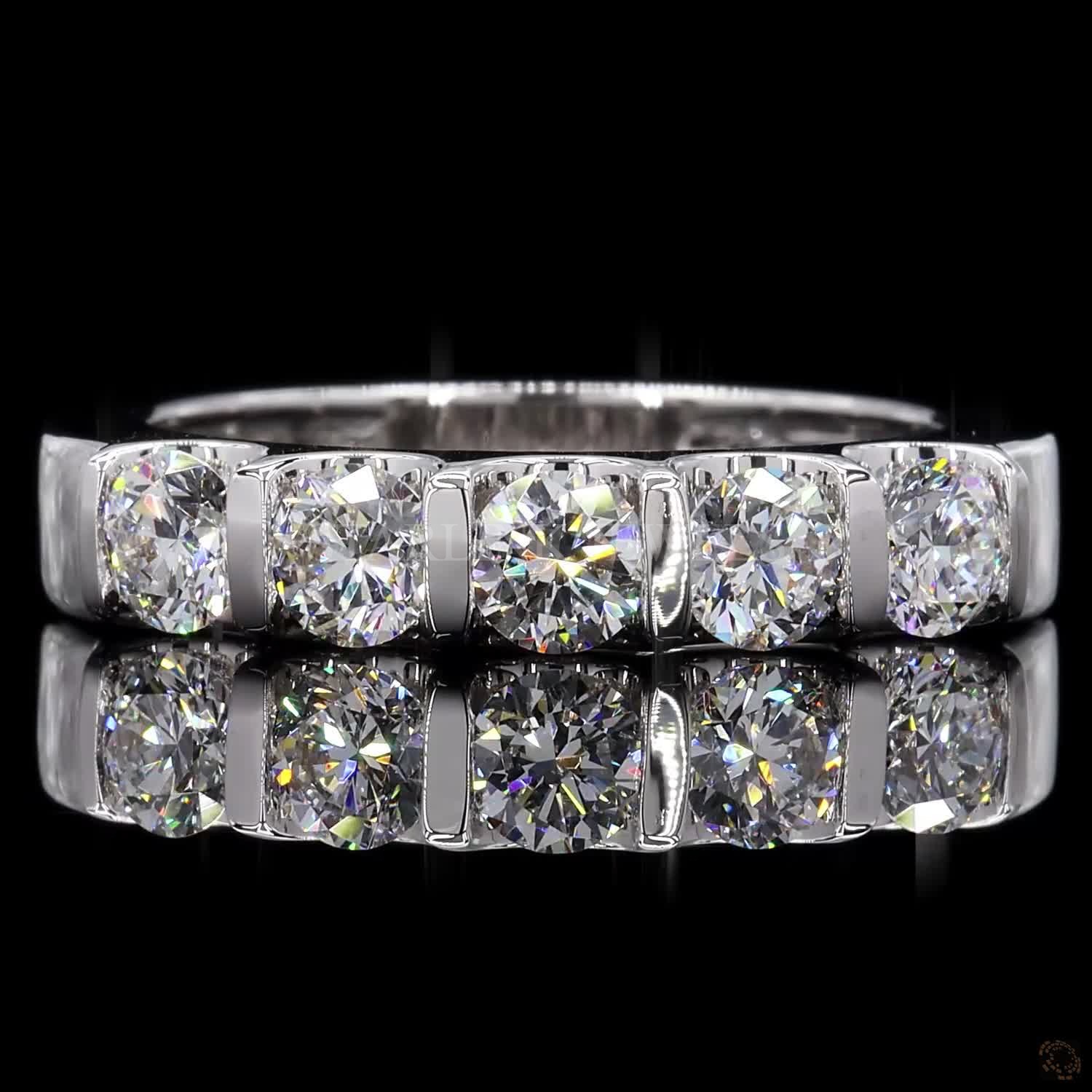 Round Diamond Half Eternity Band – view 4