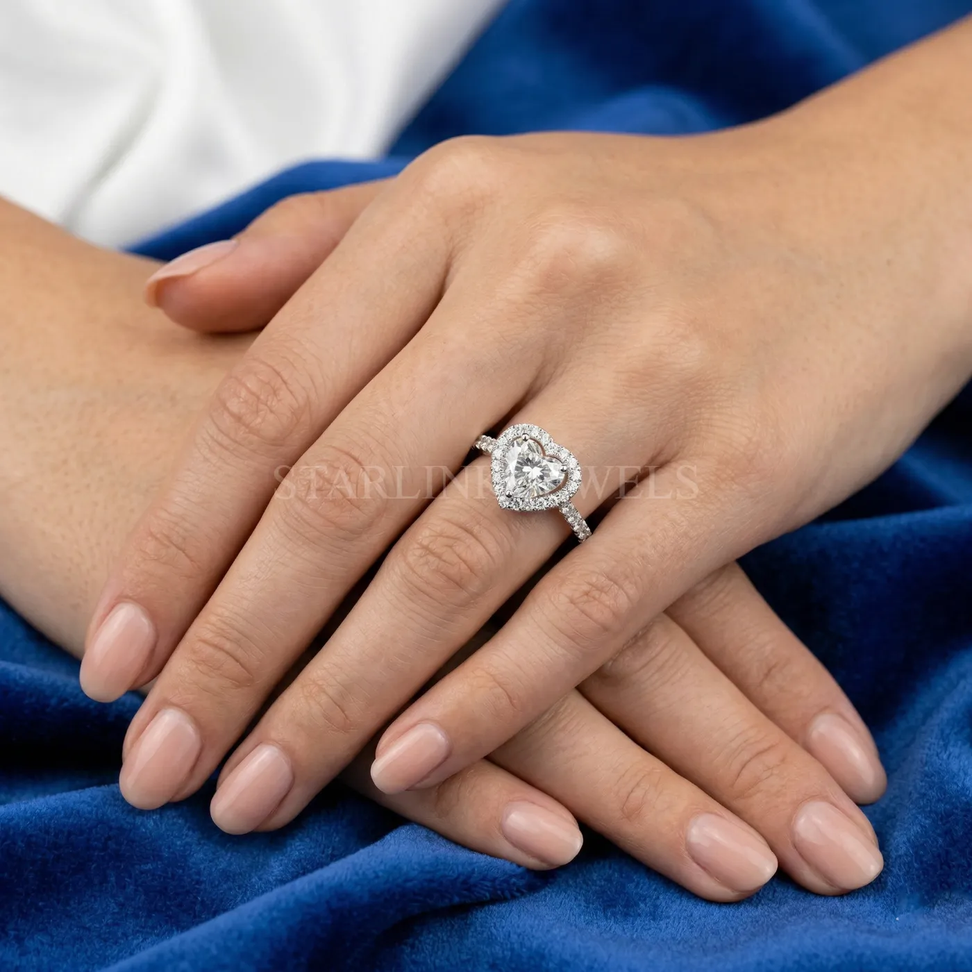 Heart Cut Halo Diamond Ring – view 2