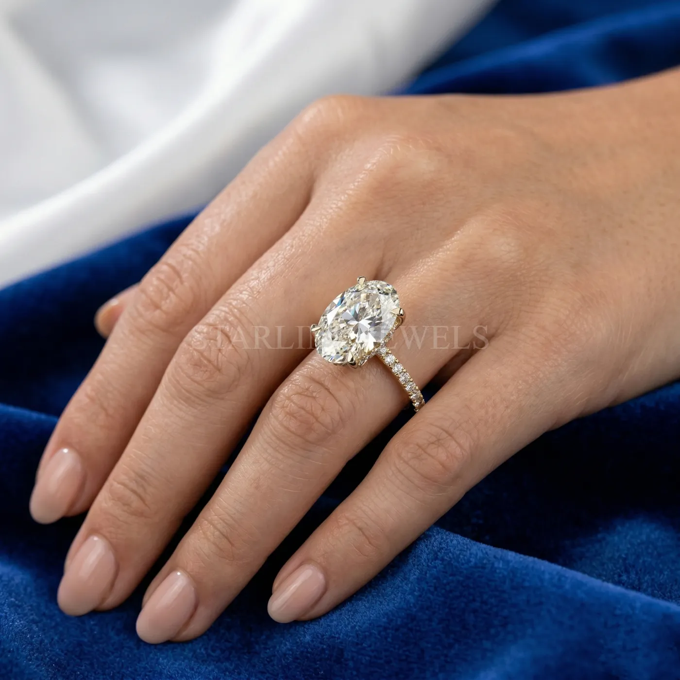 Oval Solitaire Diamond Ring – view 2