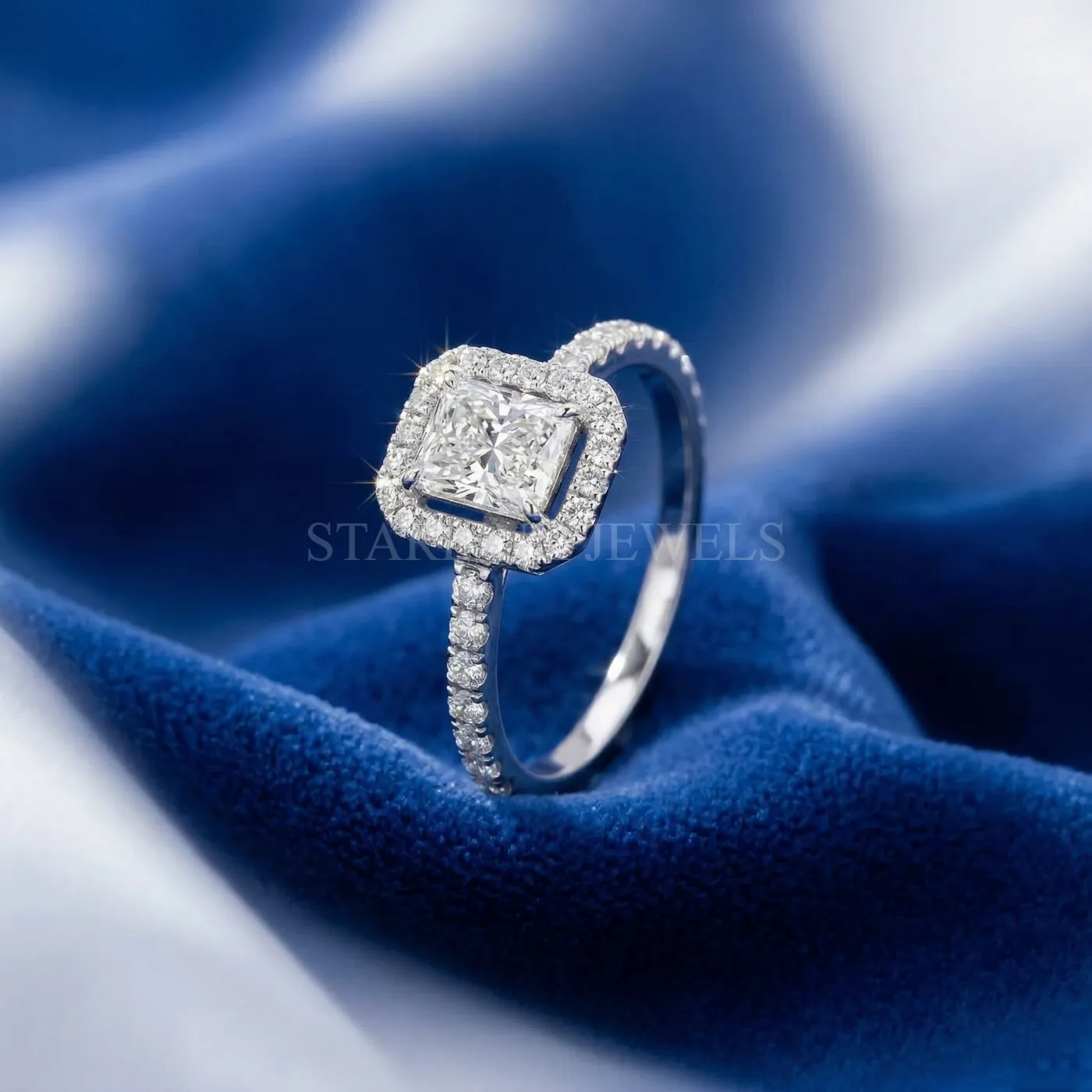 Radiant Cut Halo Diamond Ring