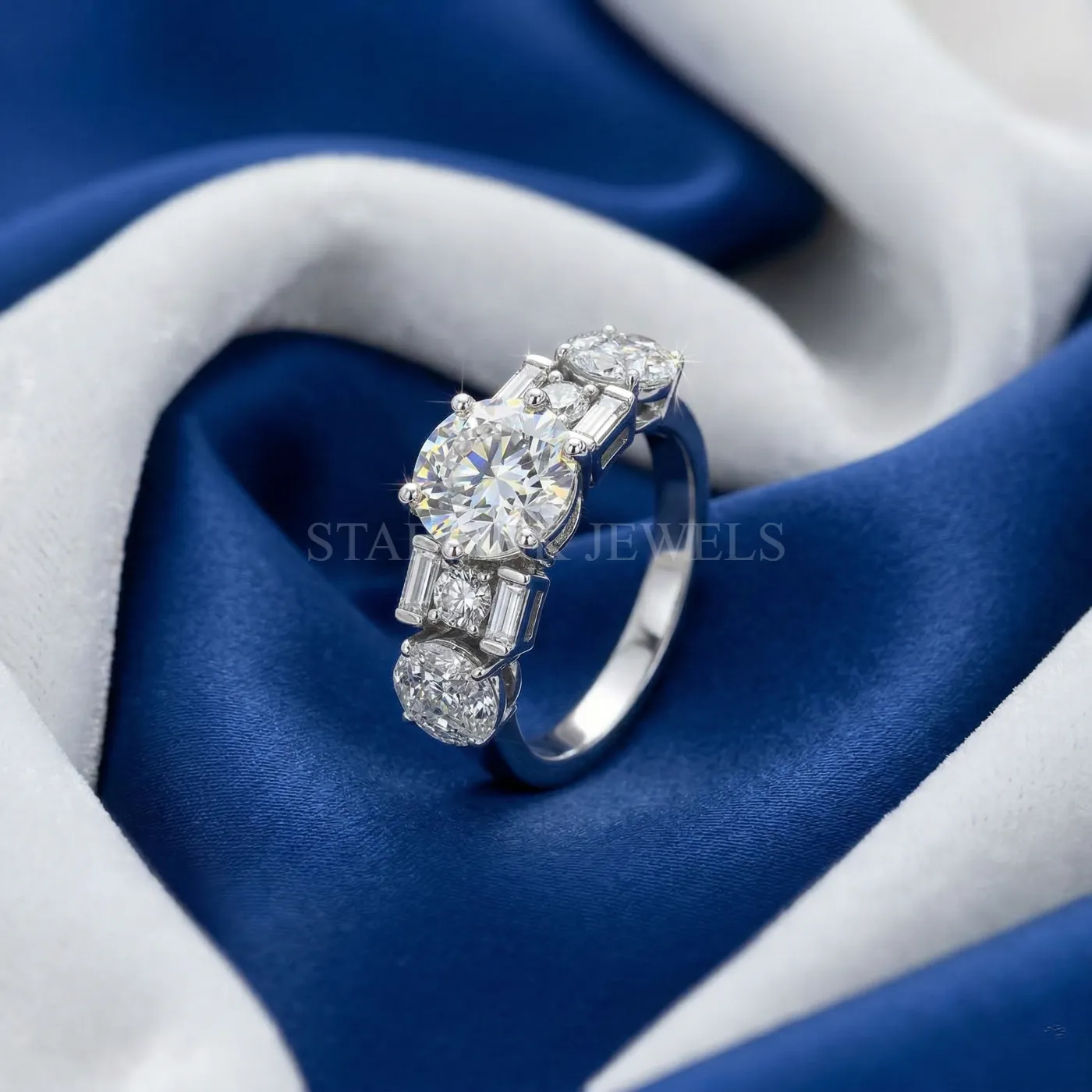 Illusion Set Multi-Shape Diamond Statement Ring