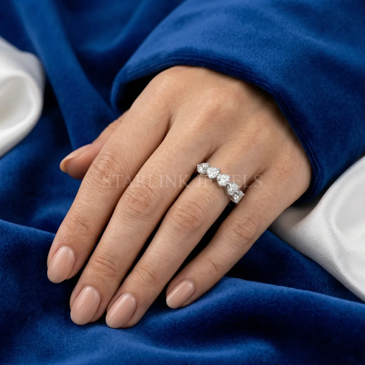Infinite Love Heart Diamond Eternity Band – view 2