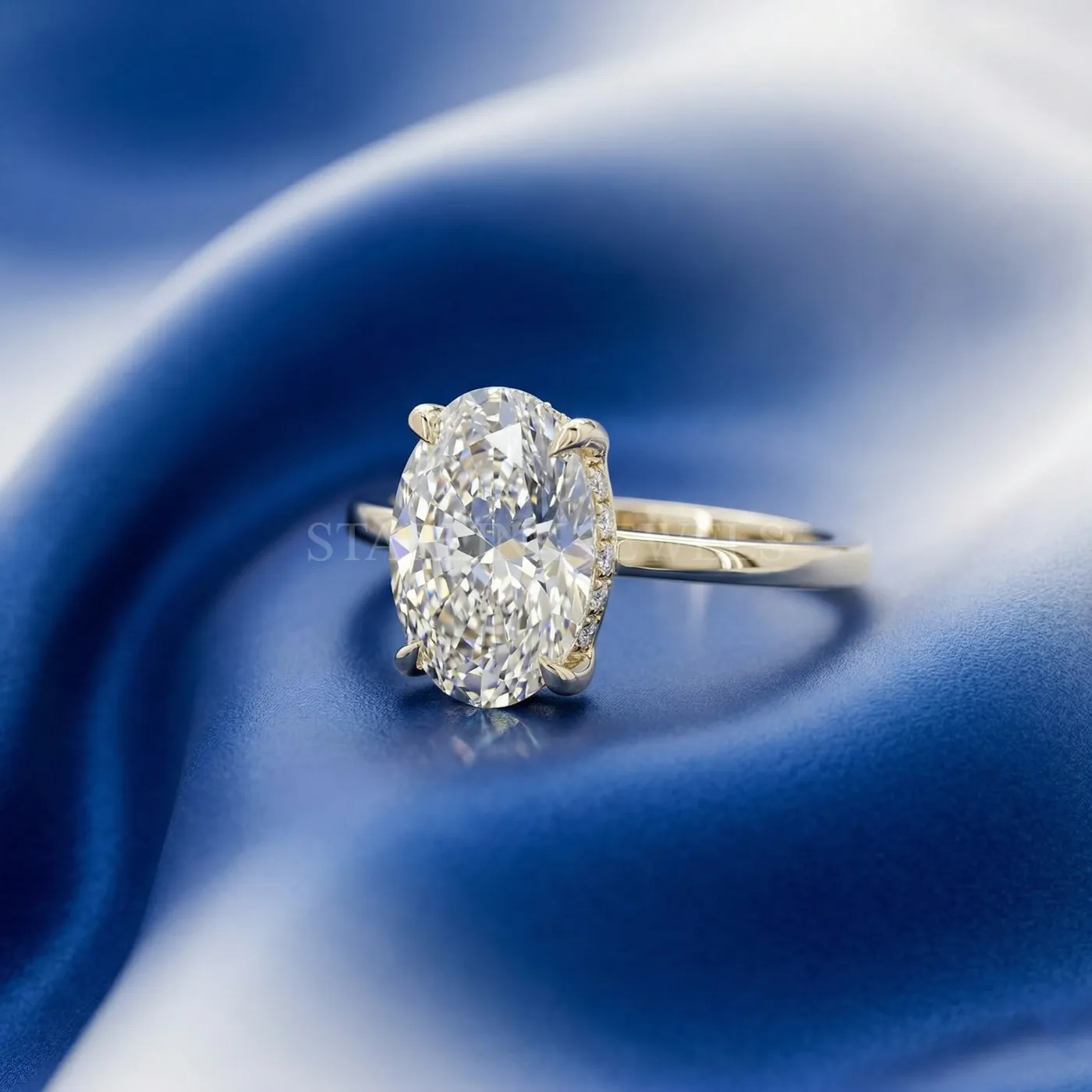 Oval Diamond Solitaire Ring