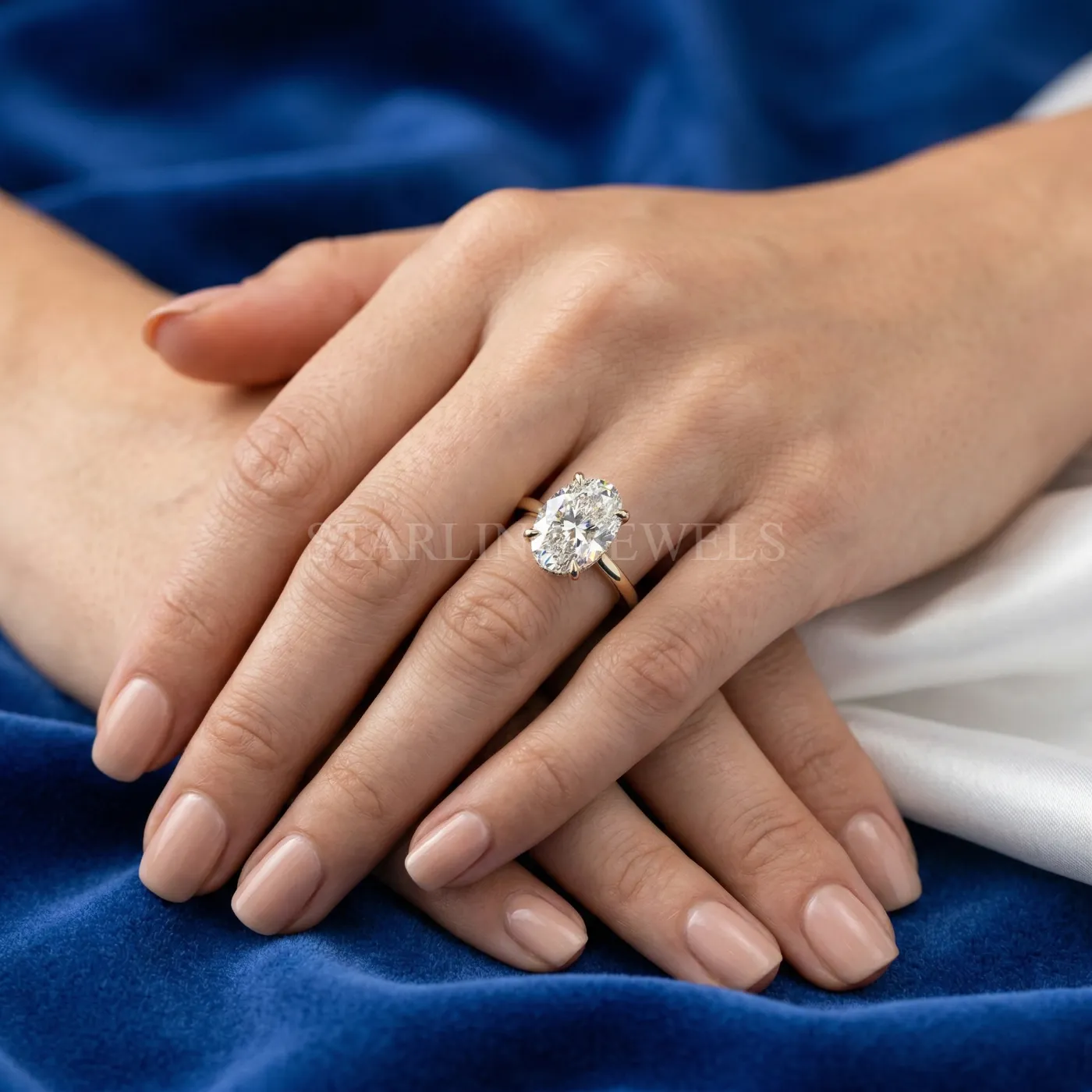 Oval Diamond Solitaire Ring – view 2
