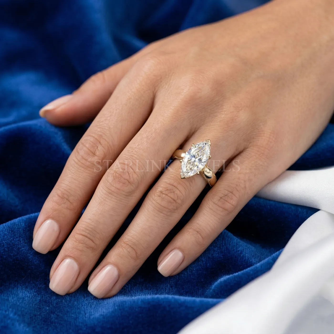 Marquise Diamond Solitaire Ring – view 2