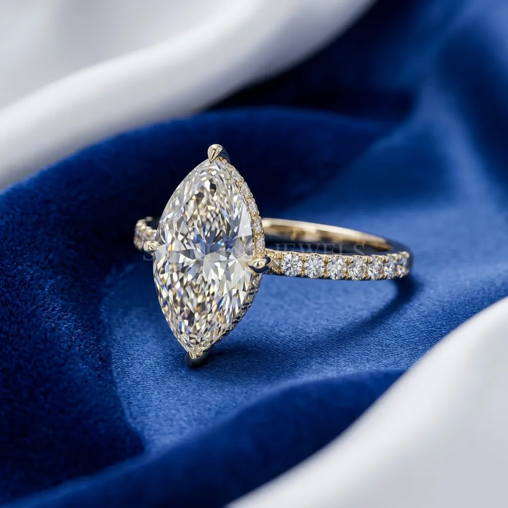 Elegant Marquise Solitaire Diamond Ring
